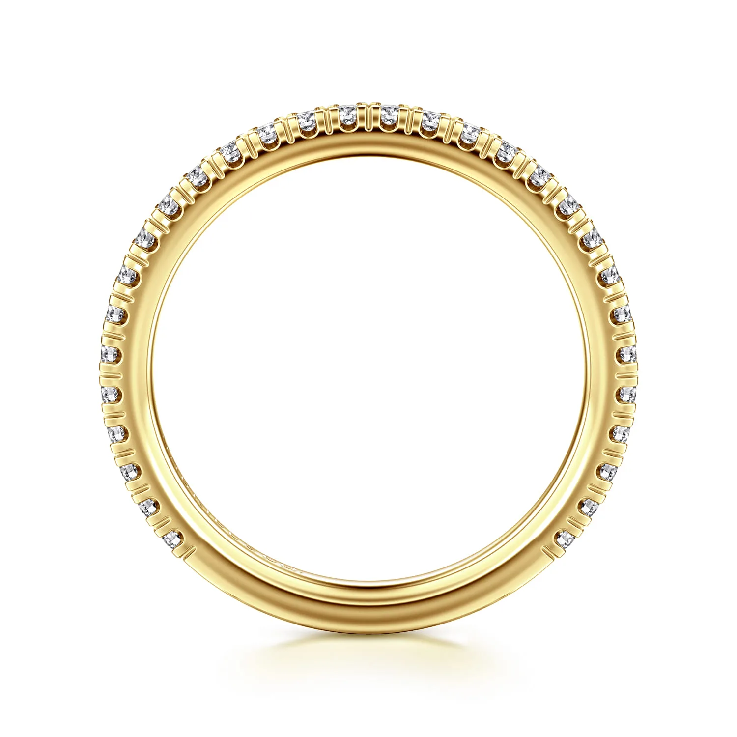 French Pave Diamond Wedding Band in 14K Yellow Gold, photograph 2