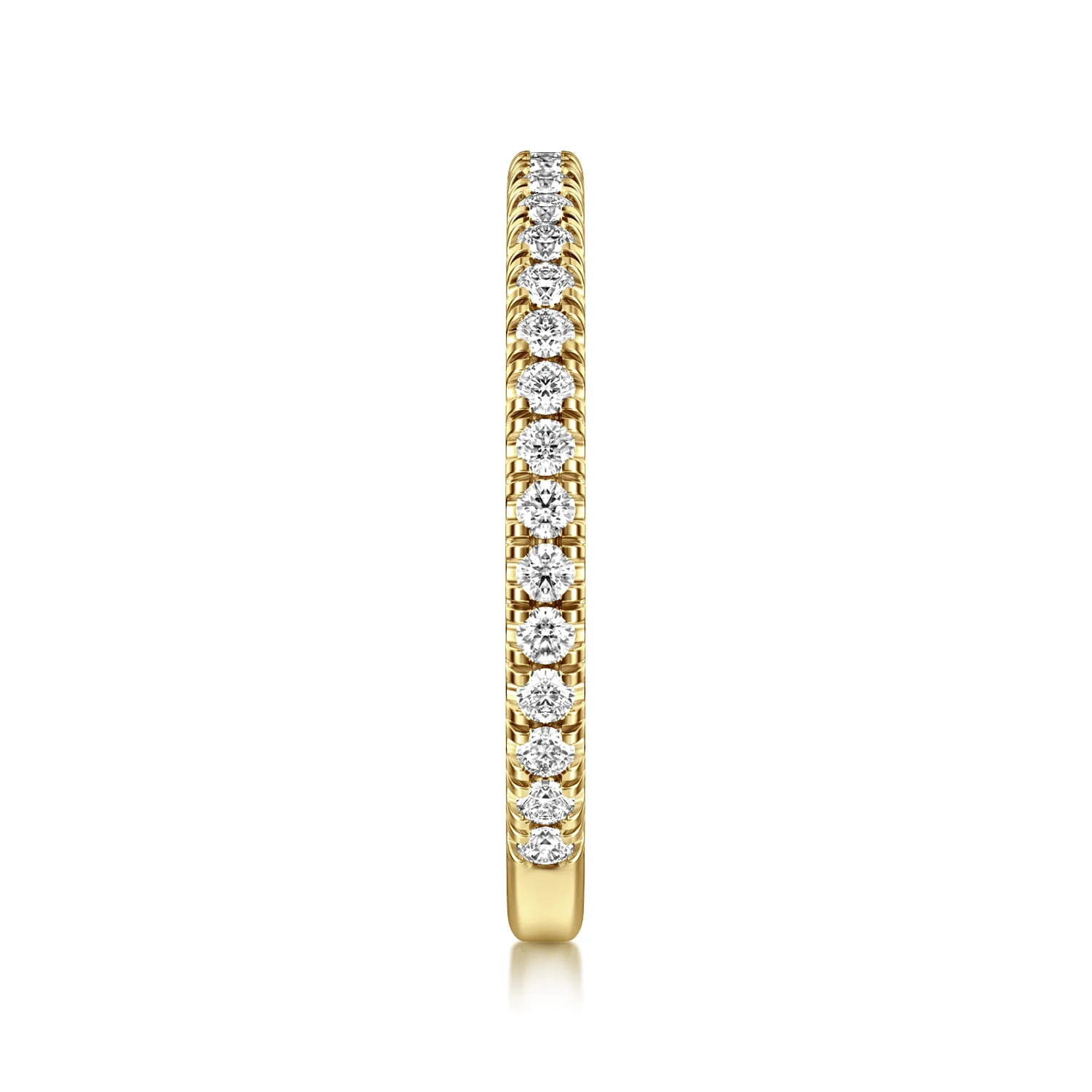 French Pave Diamond Wedding Band in 14K Yellow Gold, photograph 4