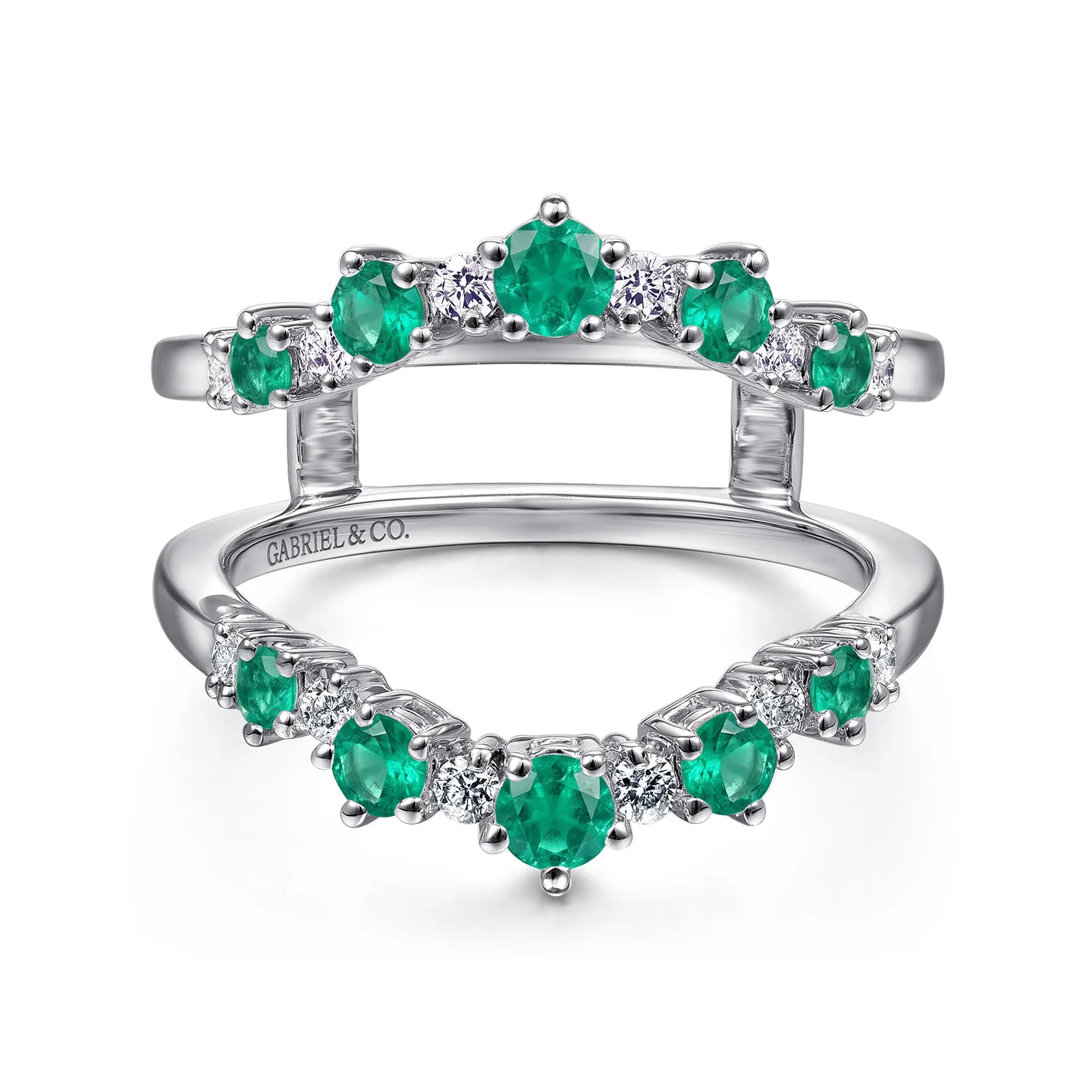 Prong Set Emerald and Diamond Ring Enhancer