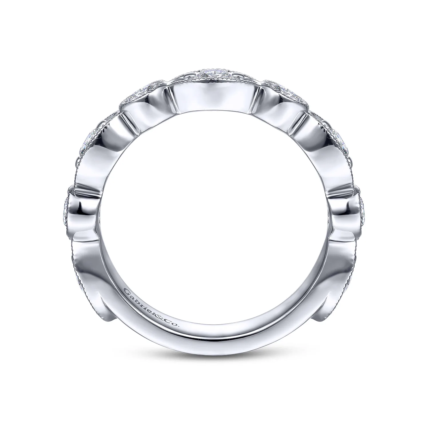 and Diamond Anniversary Band in 14K White Gold, photograph 2