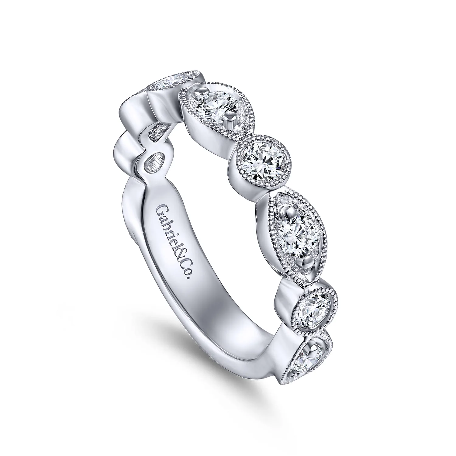 and Diamond Anniversary Band in 14K White Gold, photograph 3