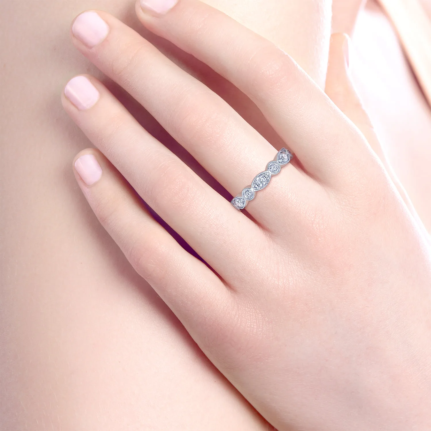 and Diamond Anniversary Band in 14K White Gold, photograph 5