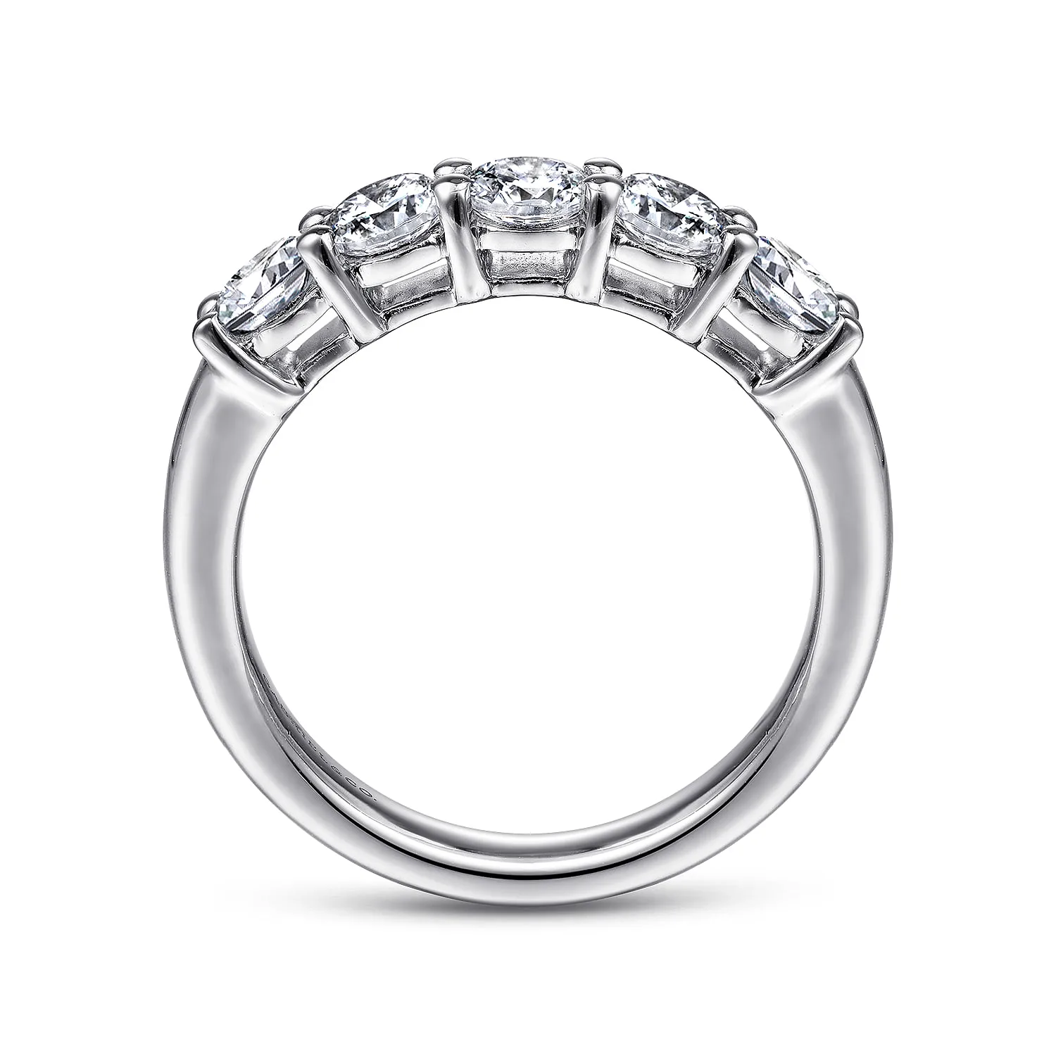 5 Stone Diamond Anniversary Band in 14K White Gold, photograph 2