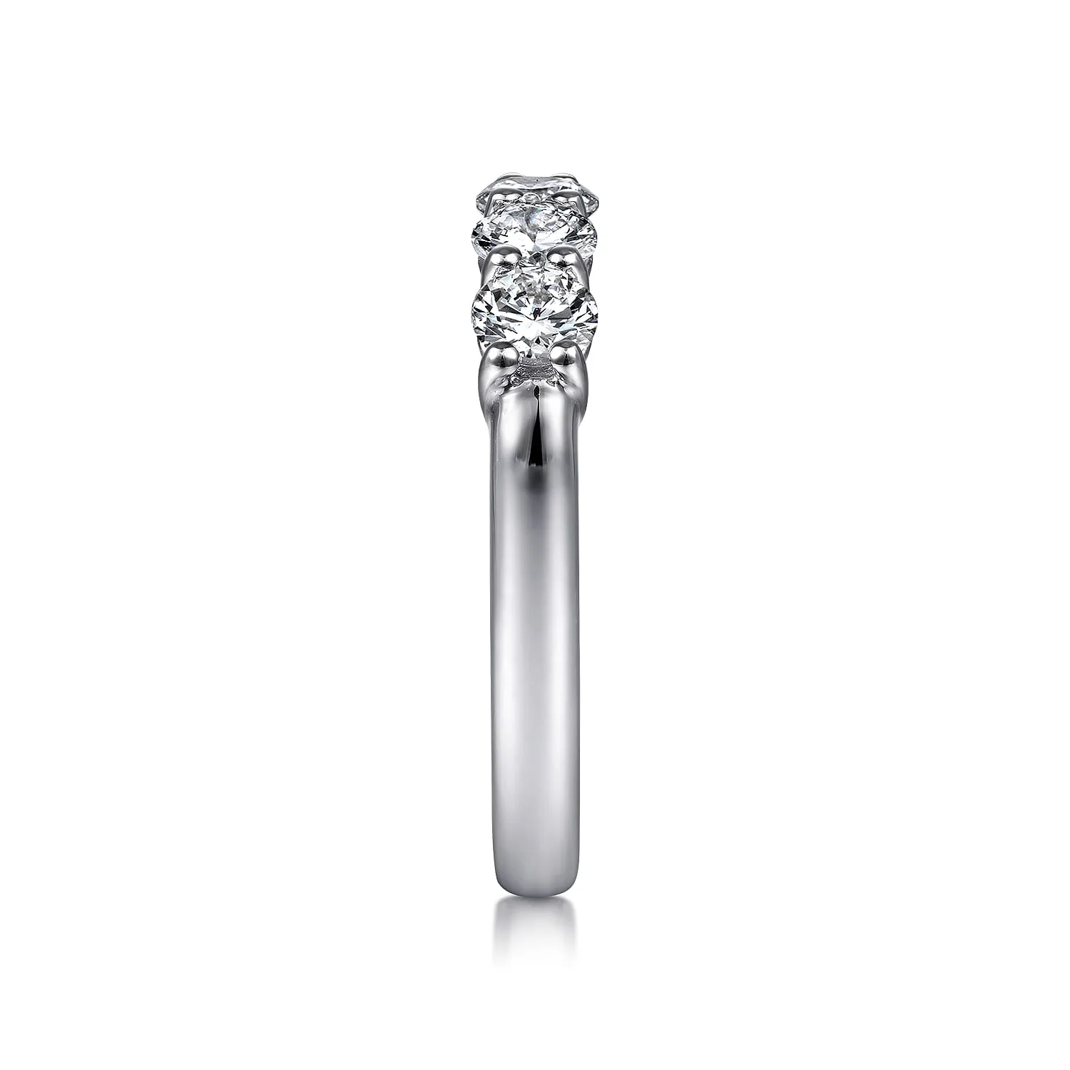 5 Stone Diamond Anniversary Band in 14K White Gold, photograph 4