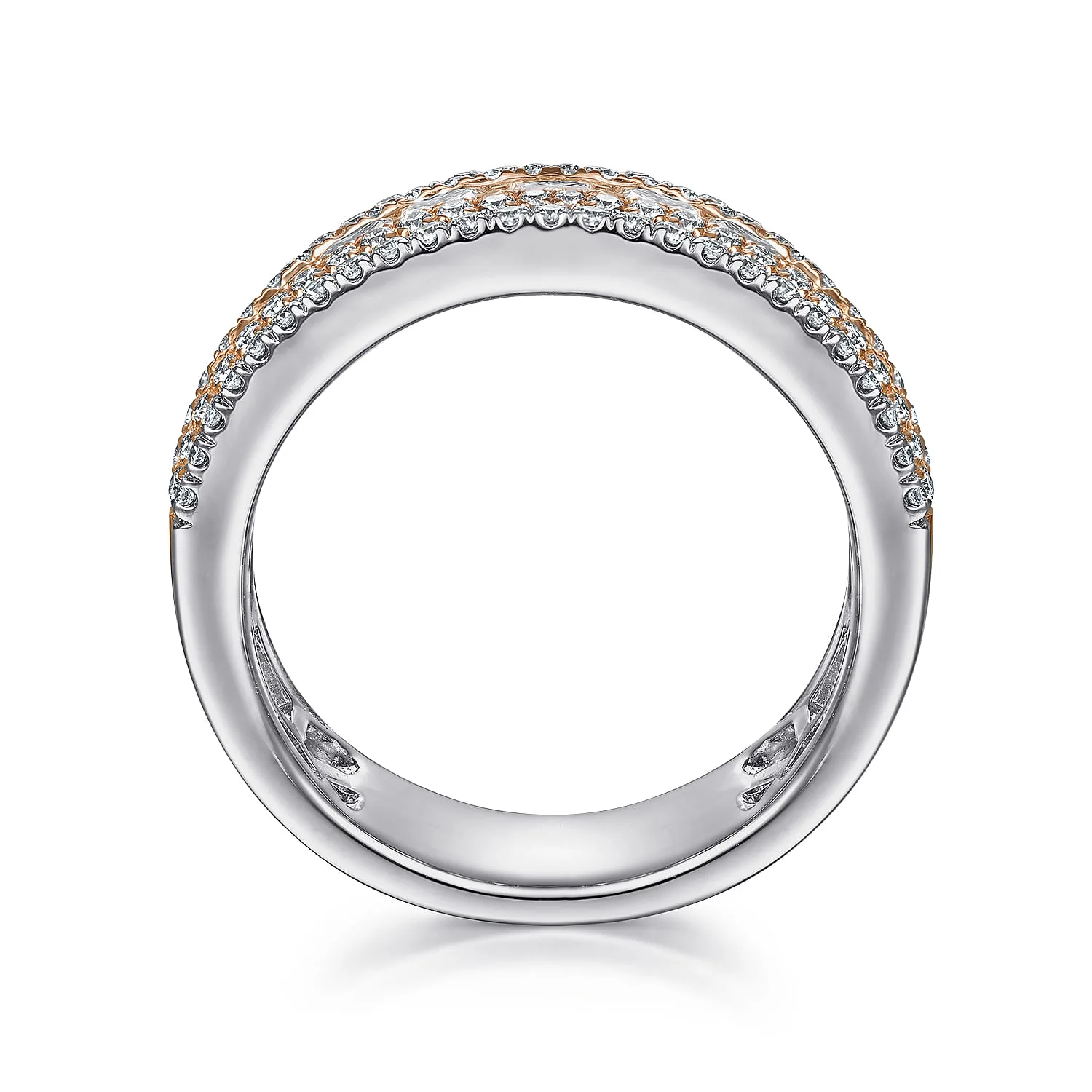 Wide Diamond Anniversary Ring in 14K White/Rose Gold, photograph 2