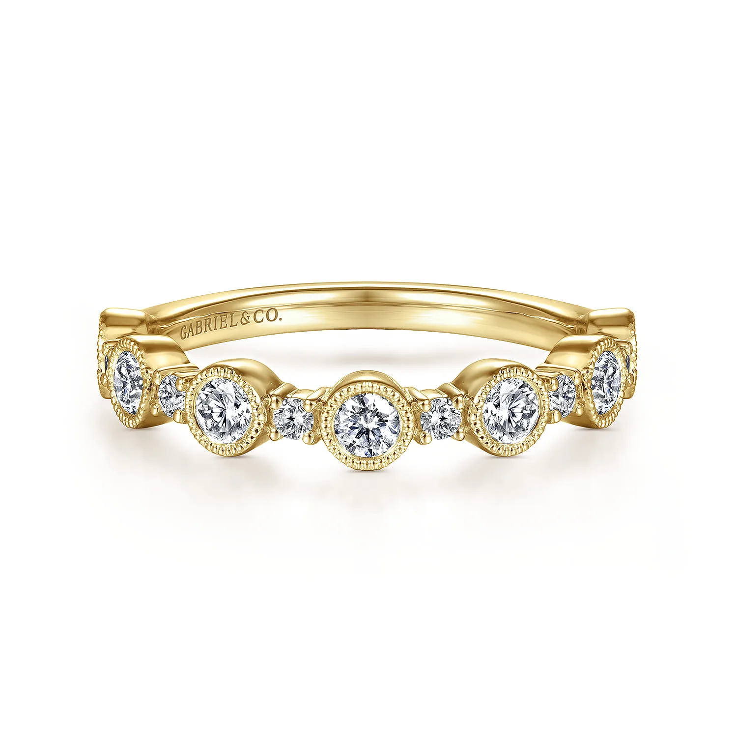 Bezel Station Diamond Anniversary Band with Milgrain