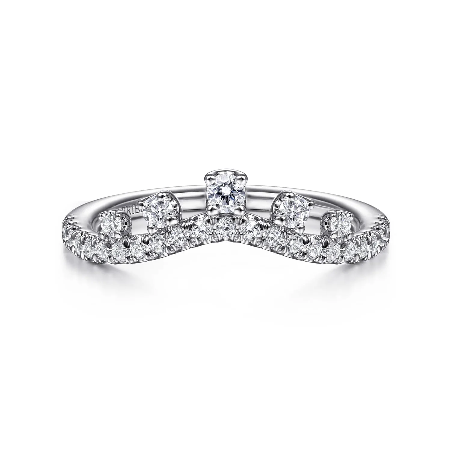 Curved Diamond Wedding Band