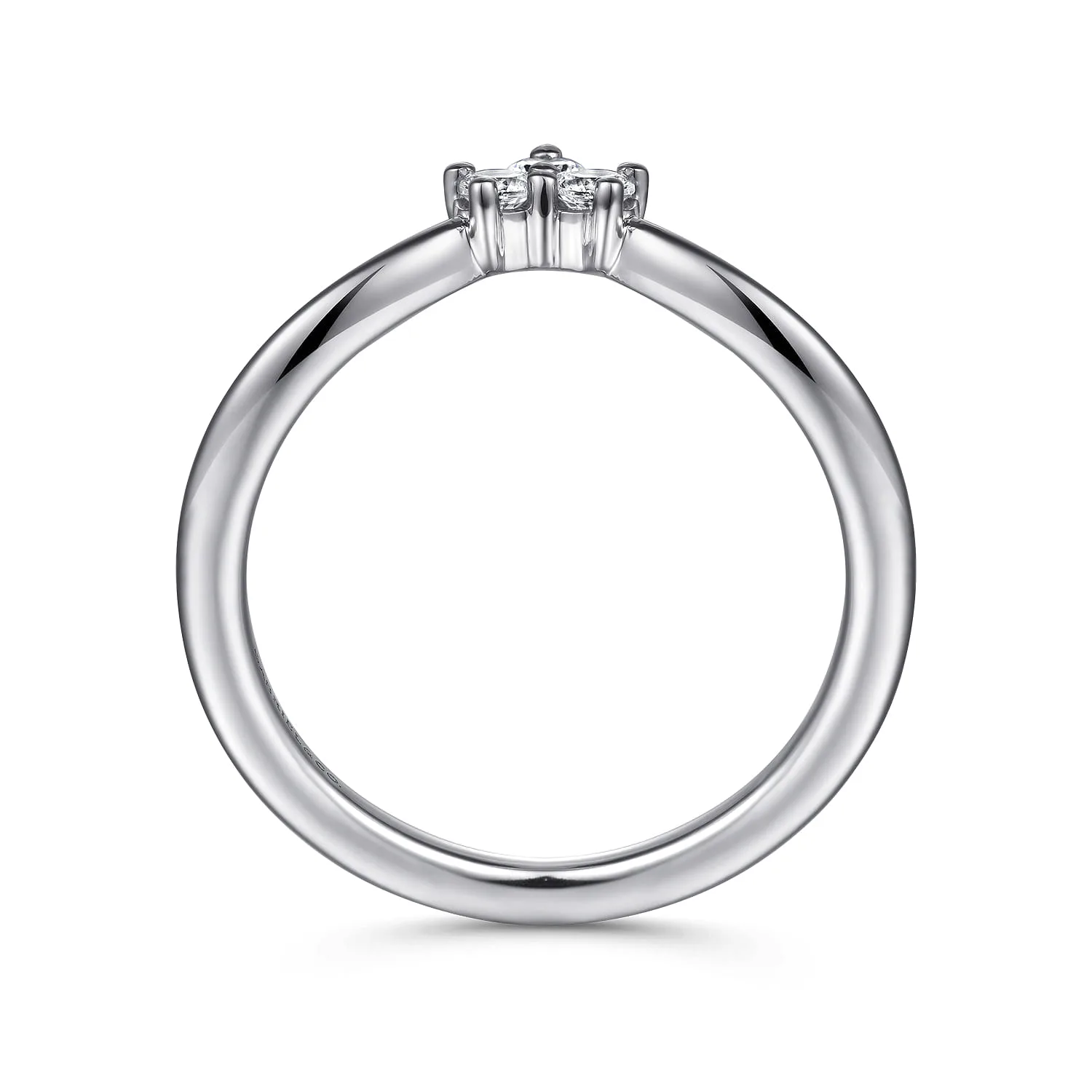 Curved Diamond Anniversary Band in 14K White Gold, photograph 2