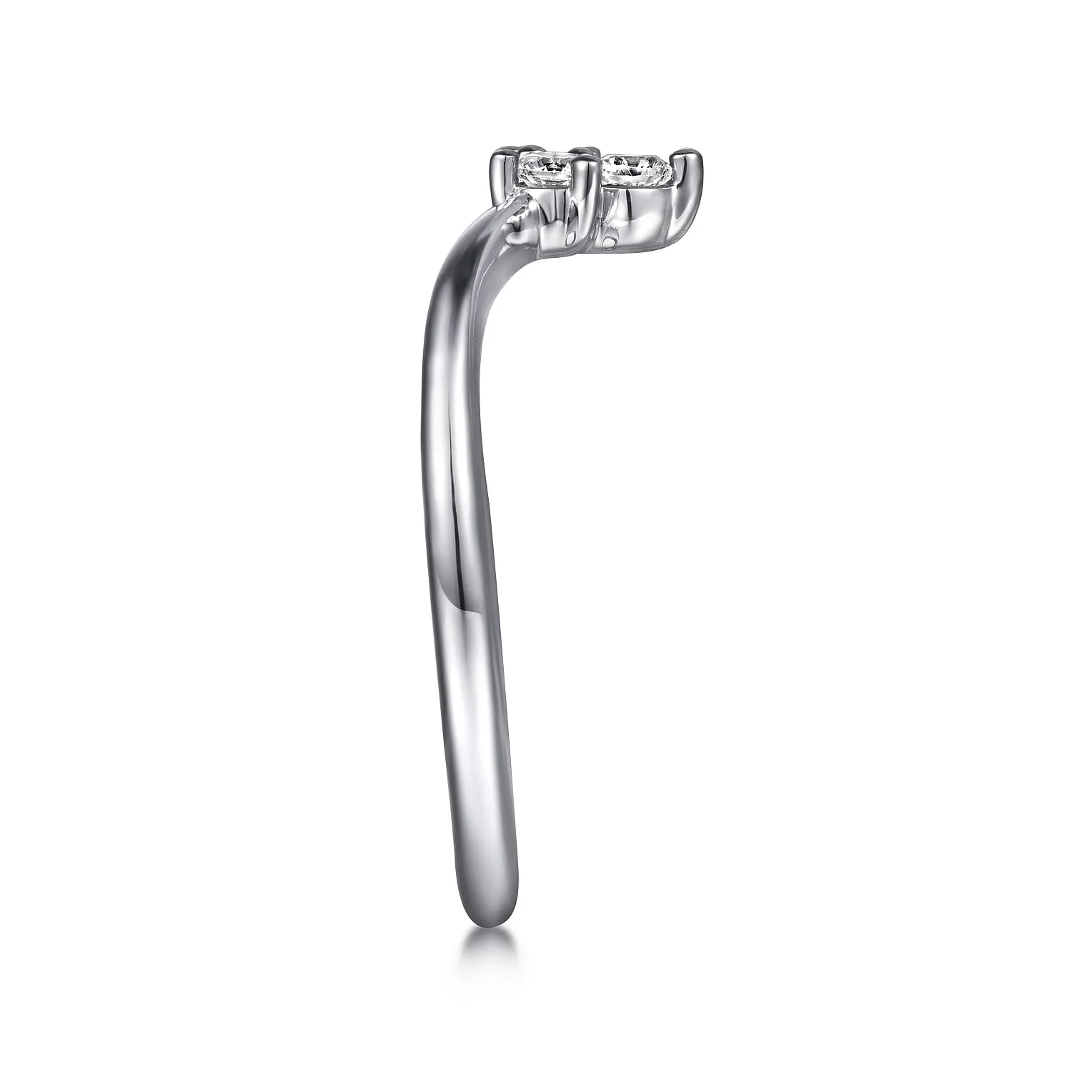 Curved Diamond Anniversary Band in 14K White Gold, photograph 4