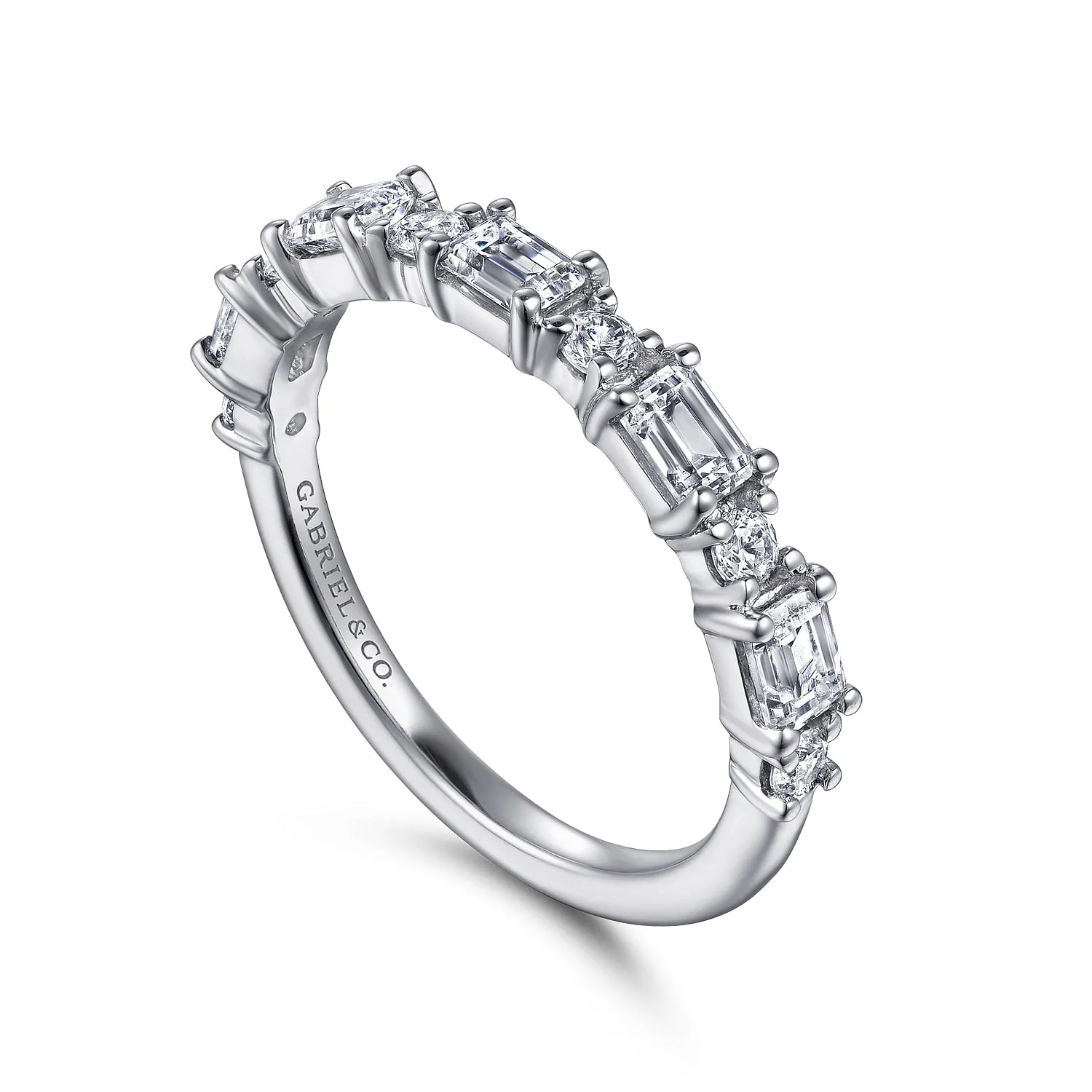 and Diamond Anniversary Band in 14K White Gold, photograph 3