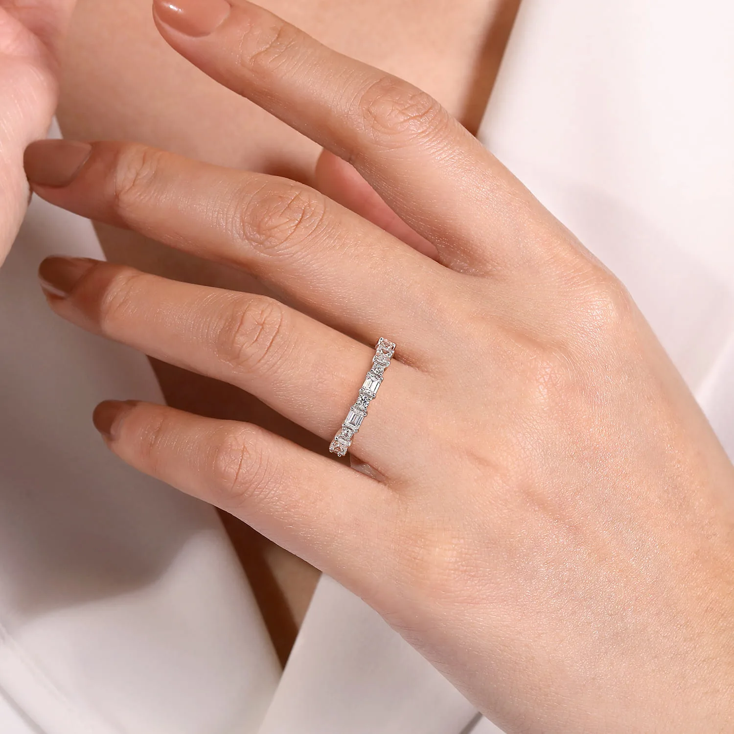 and Diamond Anniversary Band in 14K White Gold, photograph 5