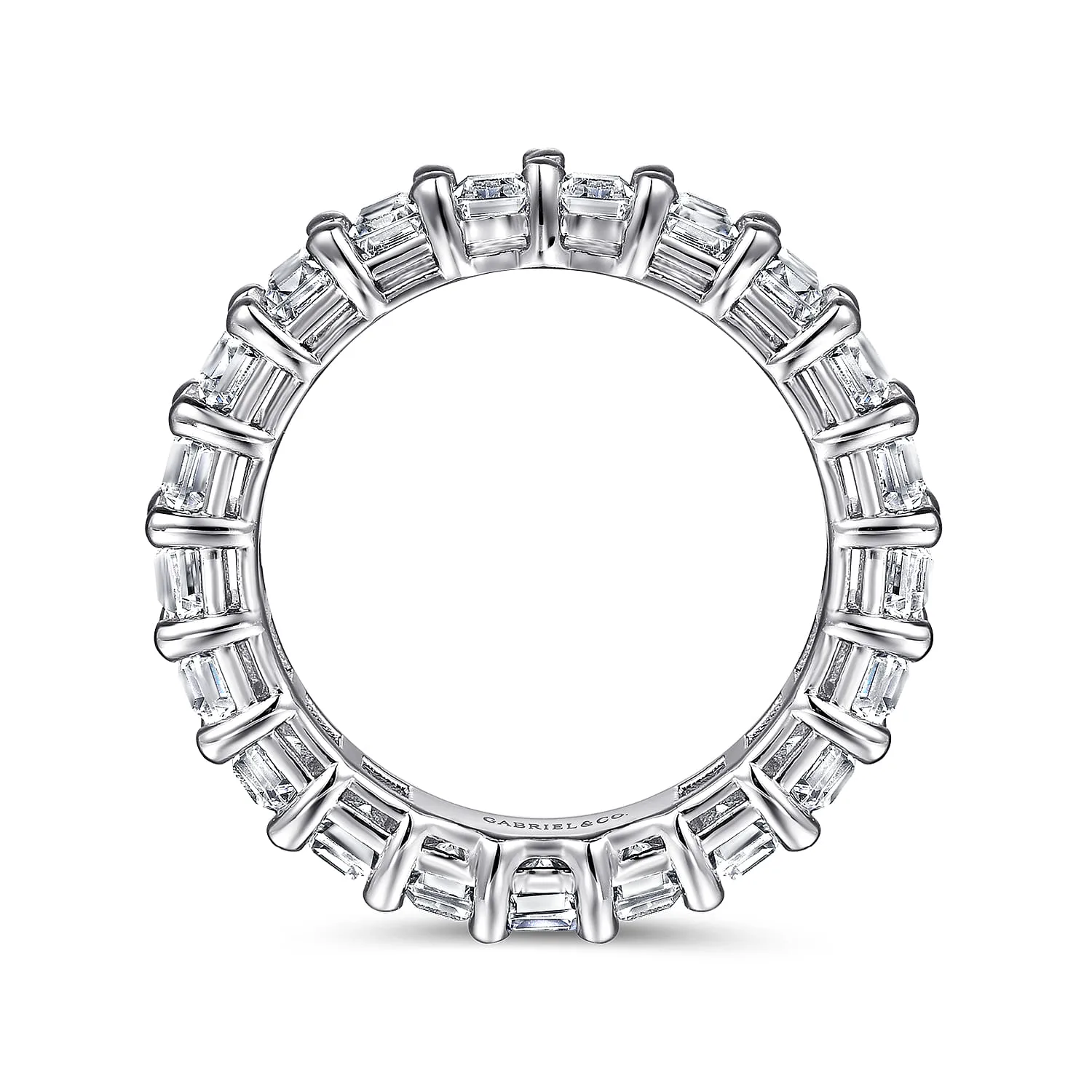 Shared Prong Diamond Eternity Band in 14K White Gold, photograph 2