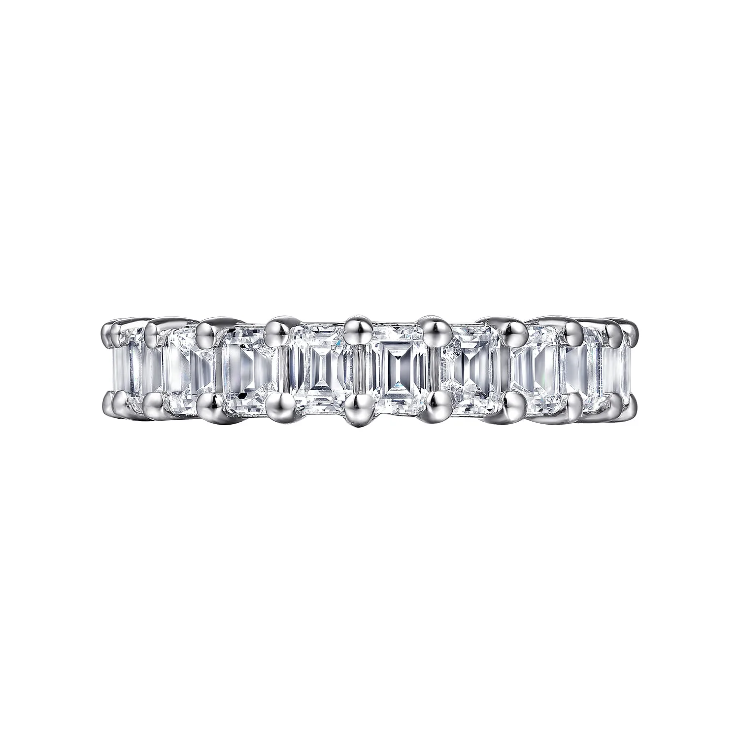 Shared Prong Diamond Eternity Band in 14K White Gold, photograph 5