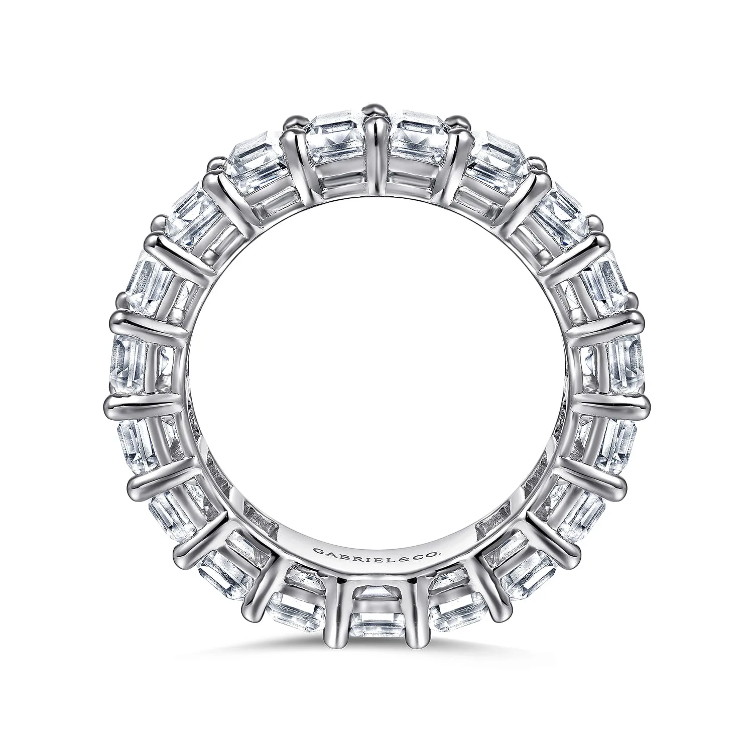 Shared Prong Diamond Eternity Band in 14K White Gold, photograph 2