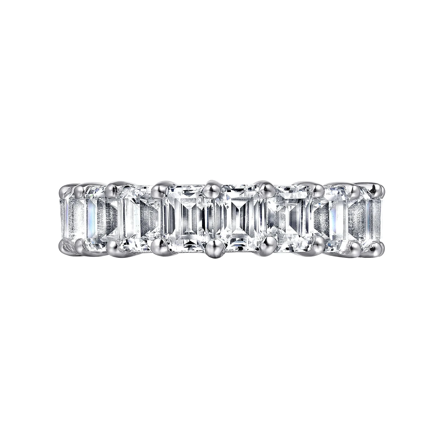 Shared Prong Diamond Eternity Band in 14K White Gold, photograph 5