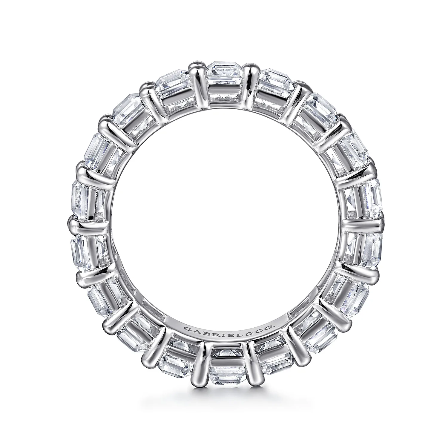 Shared Prong Diamond Eternity Band in 14K White Gold, photograph 2