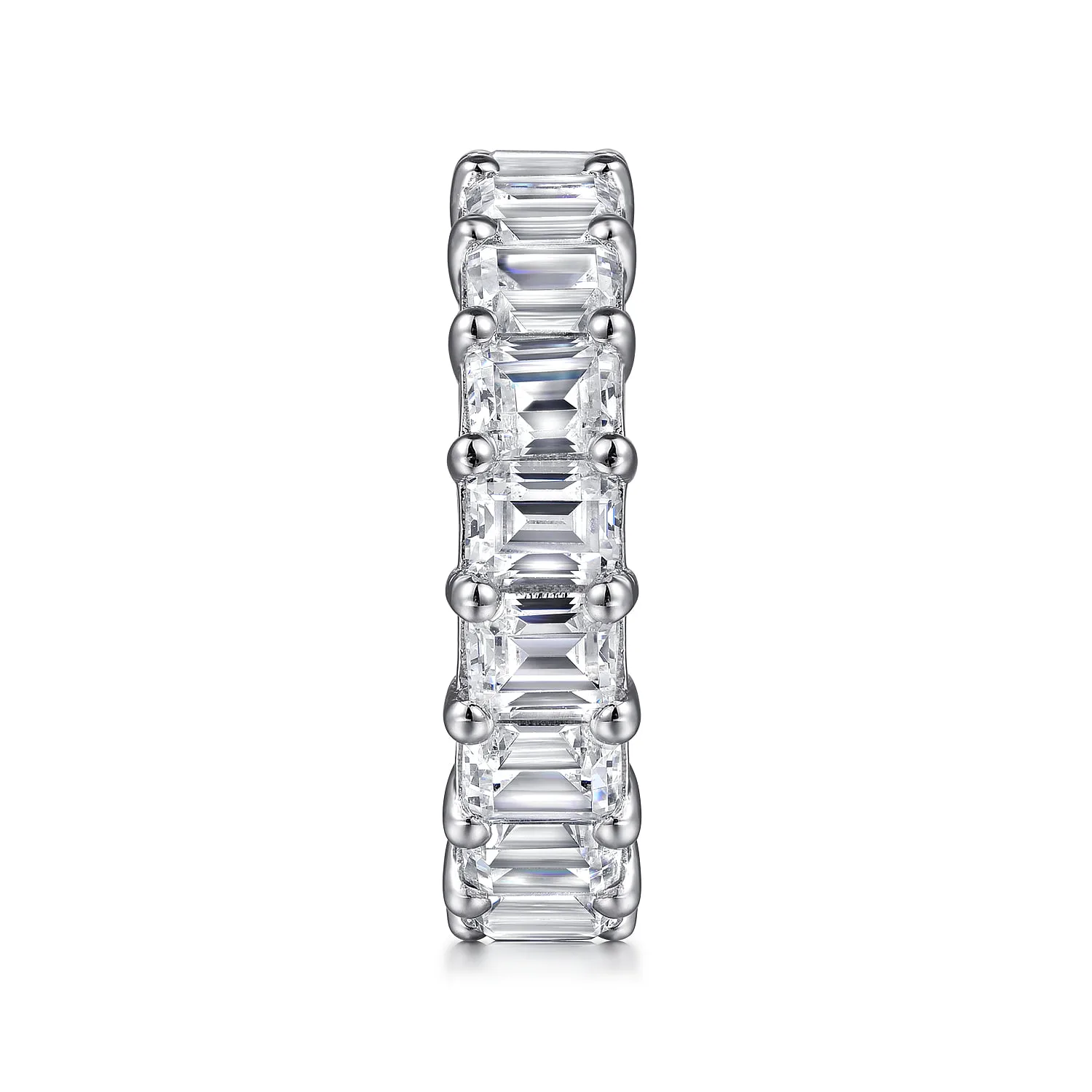 Shared Prong Diamond Eternity Band in 14K White Gold, photograph 4