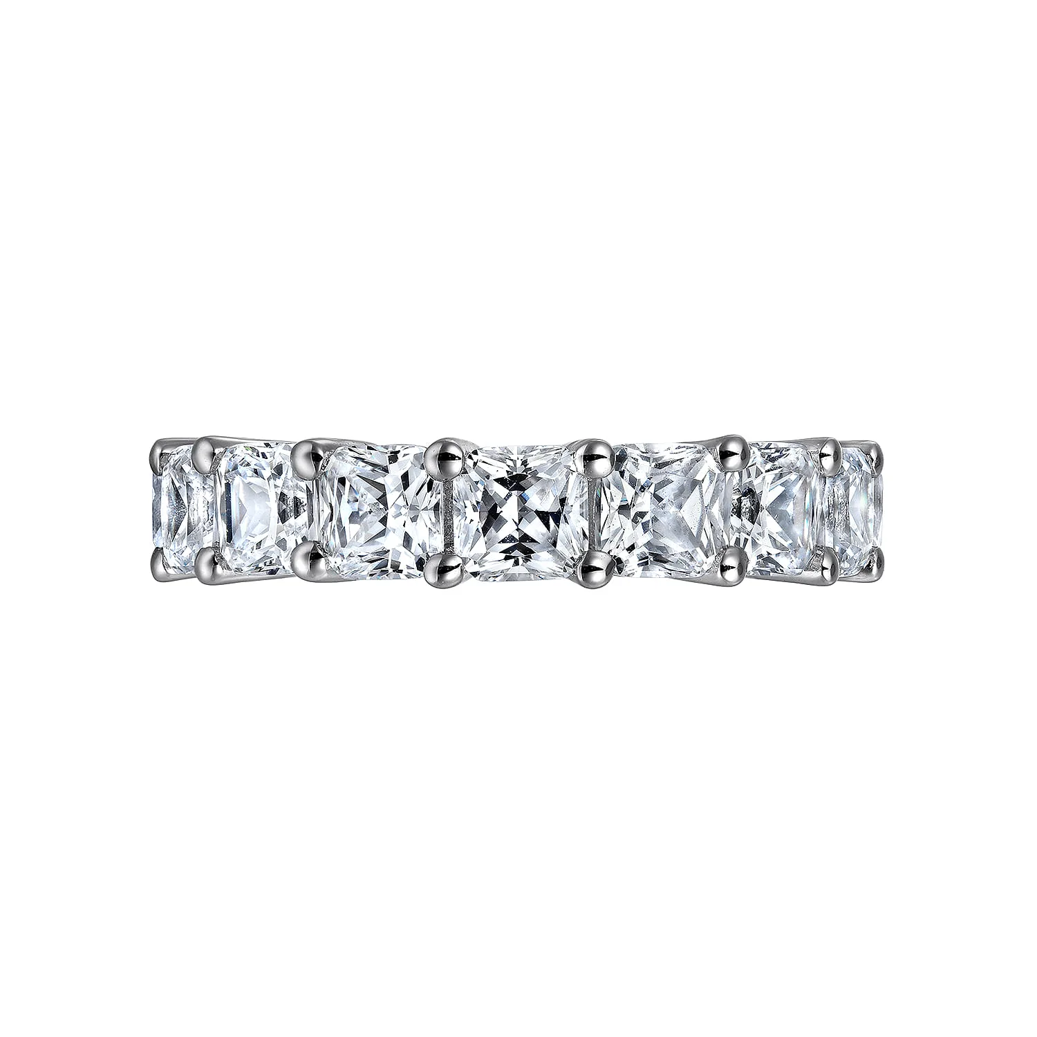 Shared Prong Diamond Eternity Band in 14K White Gold, photograph 5