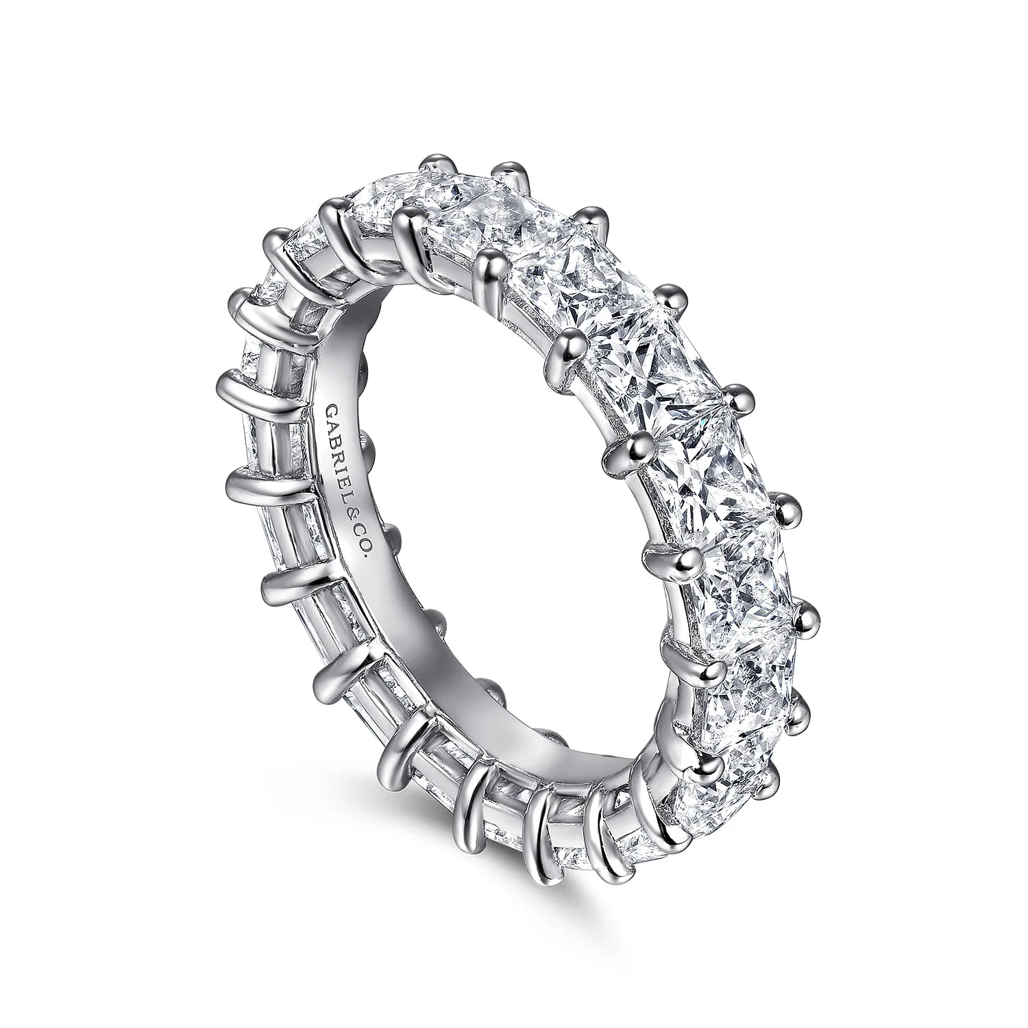 Shared Prong Diamond Eternity Band in 14K White Gold, photograph 3