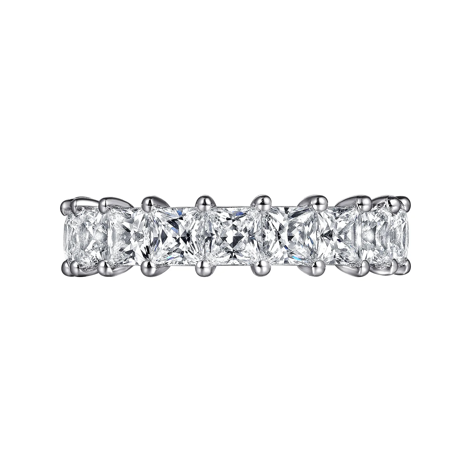 Shared Prong Diamond Eternity Band in 14K White Gold, photograph 5