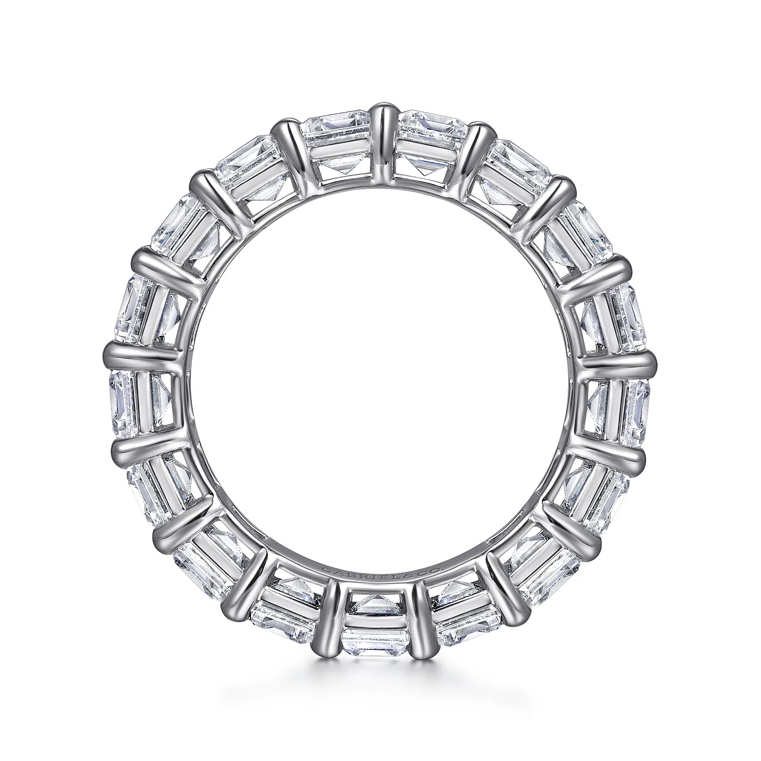 Shared Prong Diamond Eternity Band in 14K White Gold, photograph 2