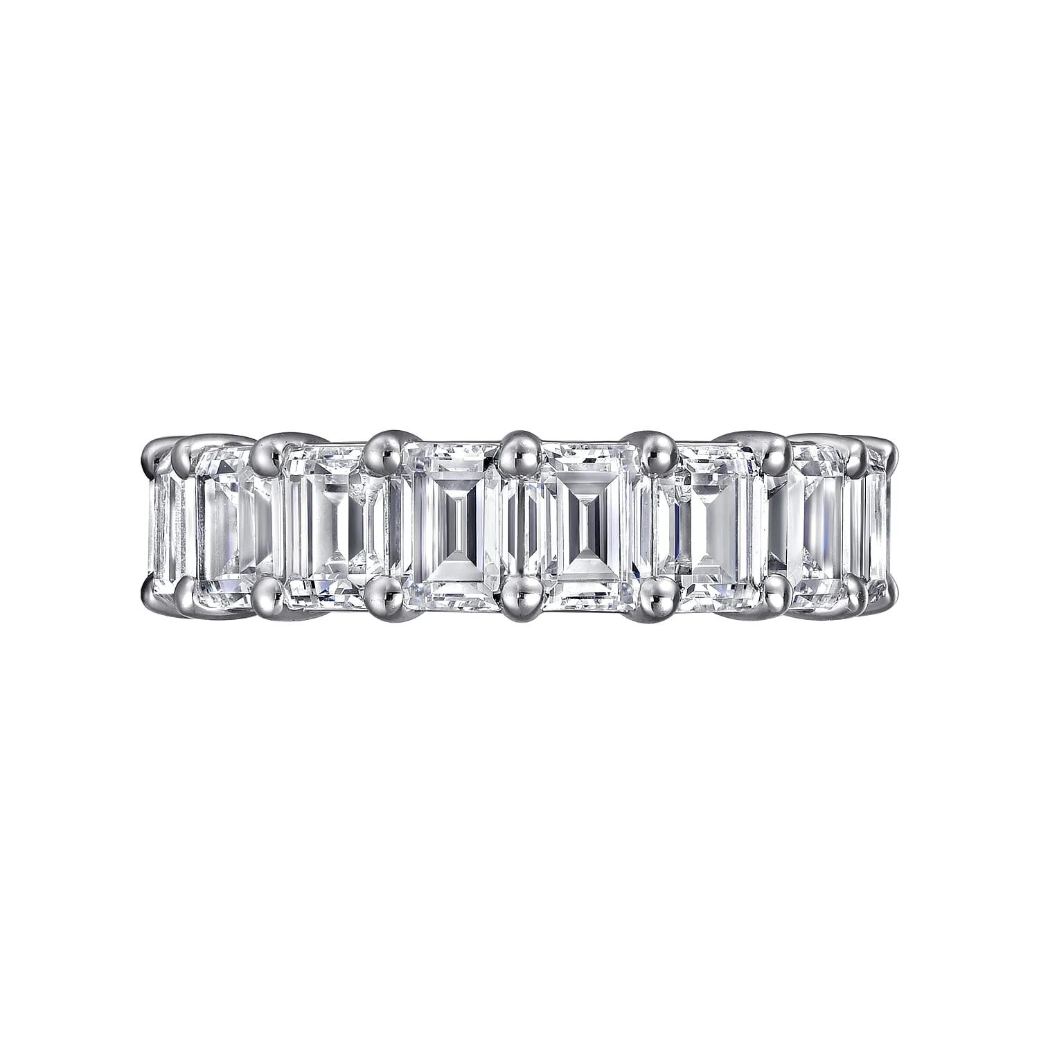 Shared Prong Diamond Eternity Band in 14K White Gold, photograph 5