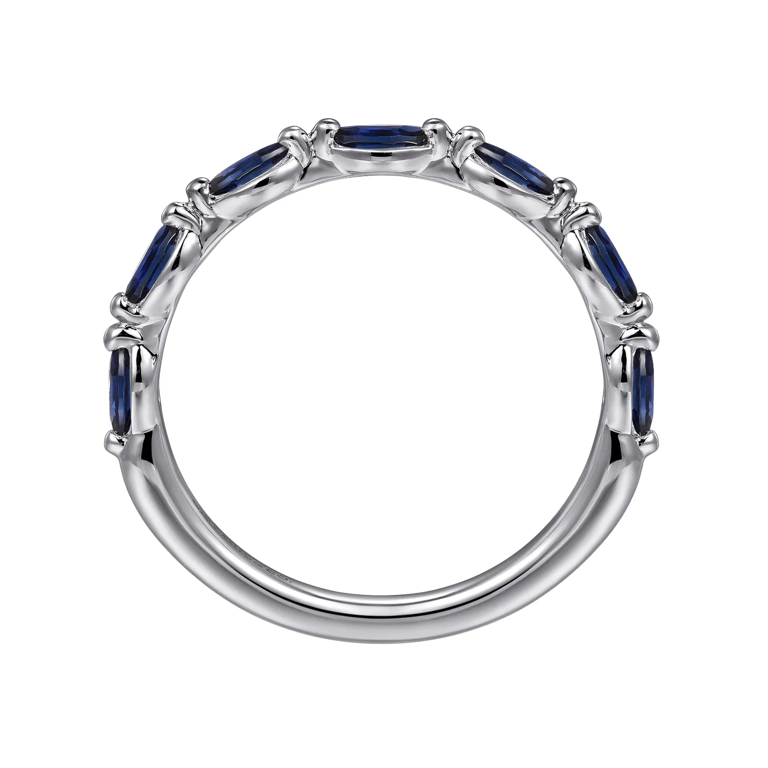 Sapphire Marquise Anniversary Band in 14K White Gold, photograph 2