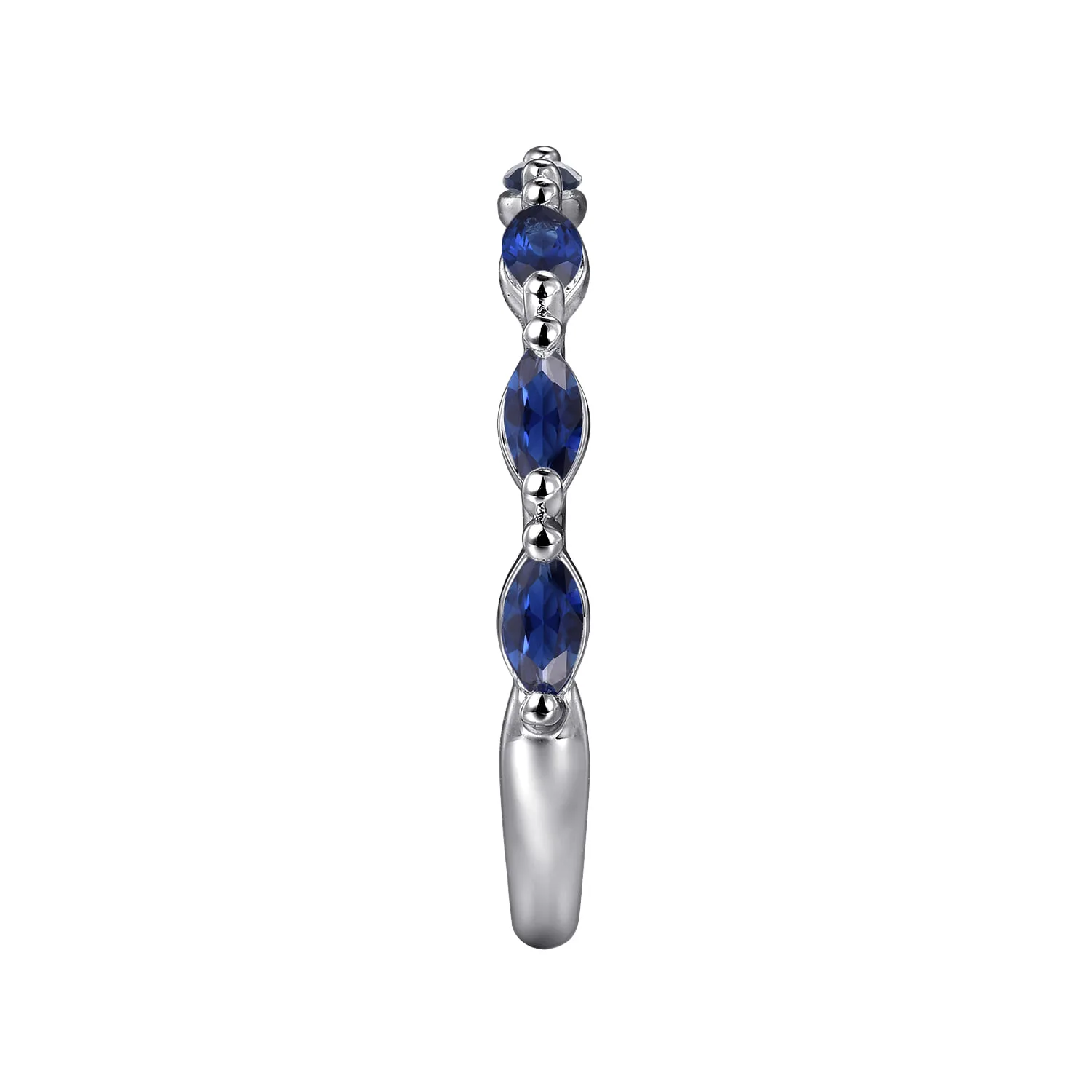 Sapphire Marquise Anniversary Band in 14K White Gold, photograph 4
