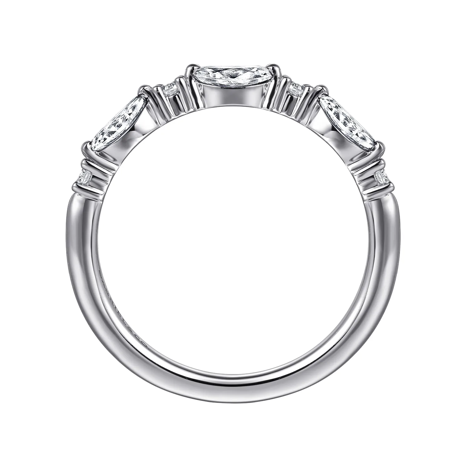 Share prongs and Diamond Anniversary Band in 14K White Gold, photograph 2