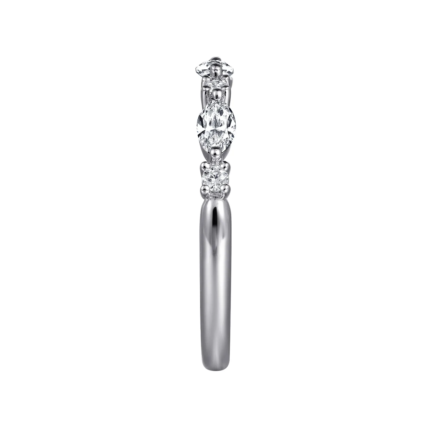 Share prongs and Diamond Anniversary Band in 14K White Gold, photograph 4