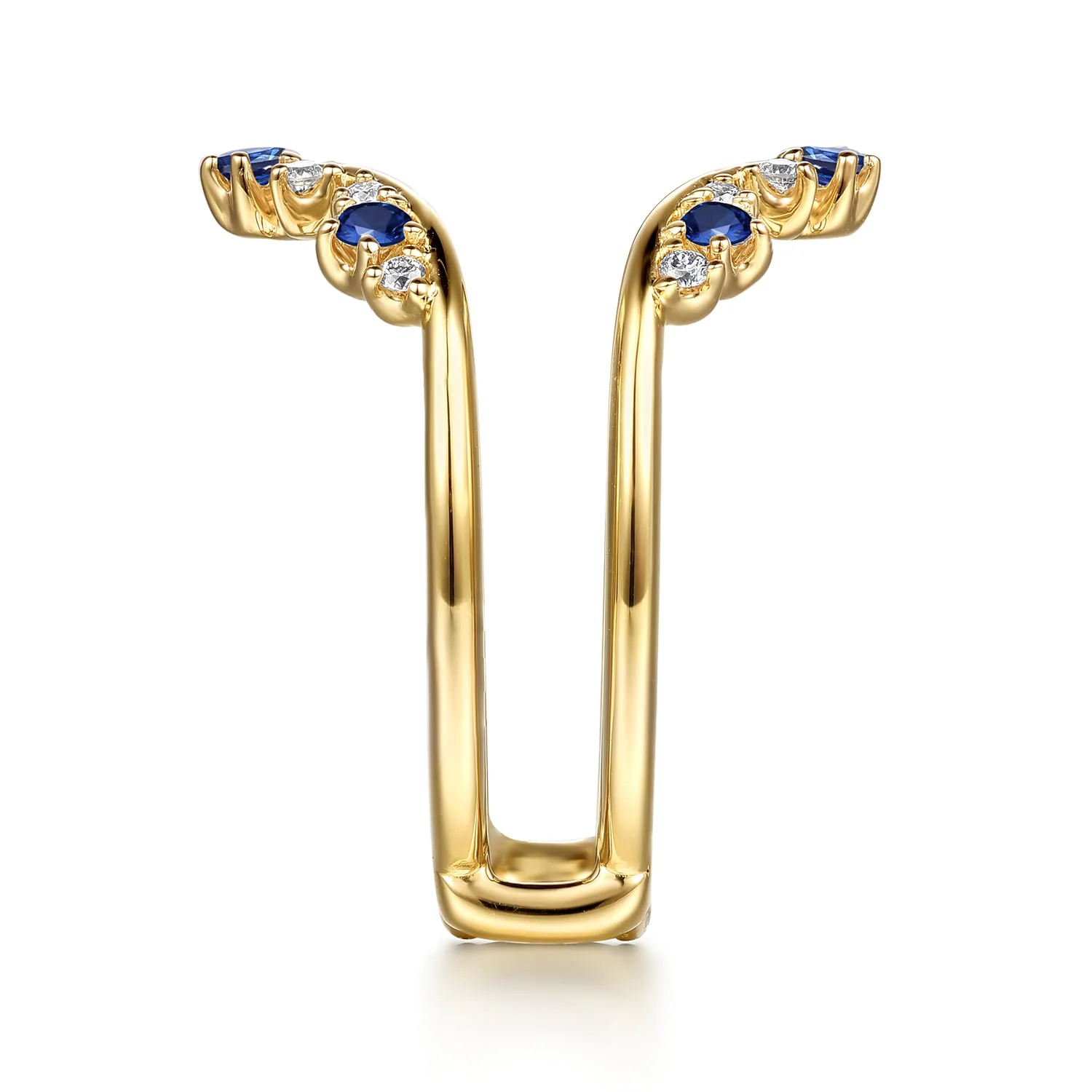 Prong Set Sapphire and Diamond Ring Enhancer in 14K Yellow Gold, photograph 4