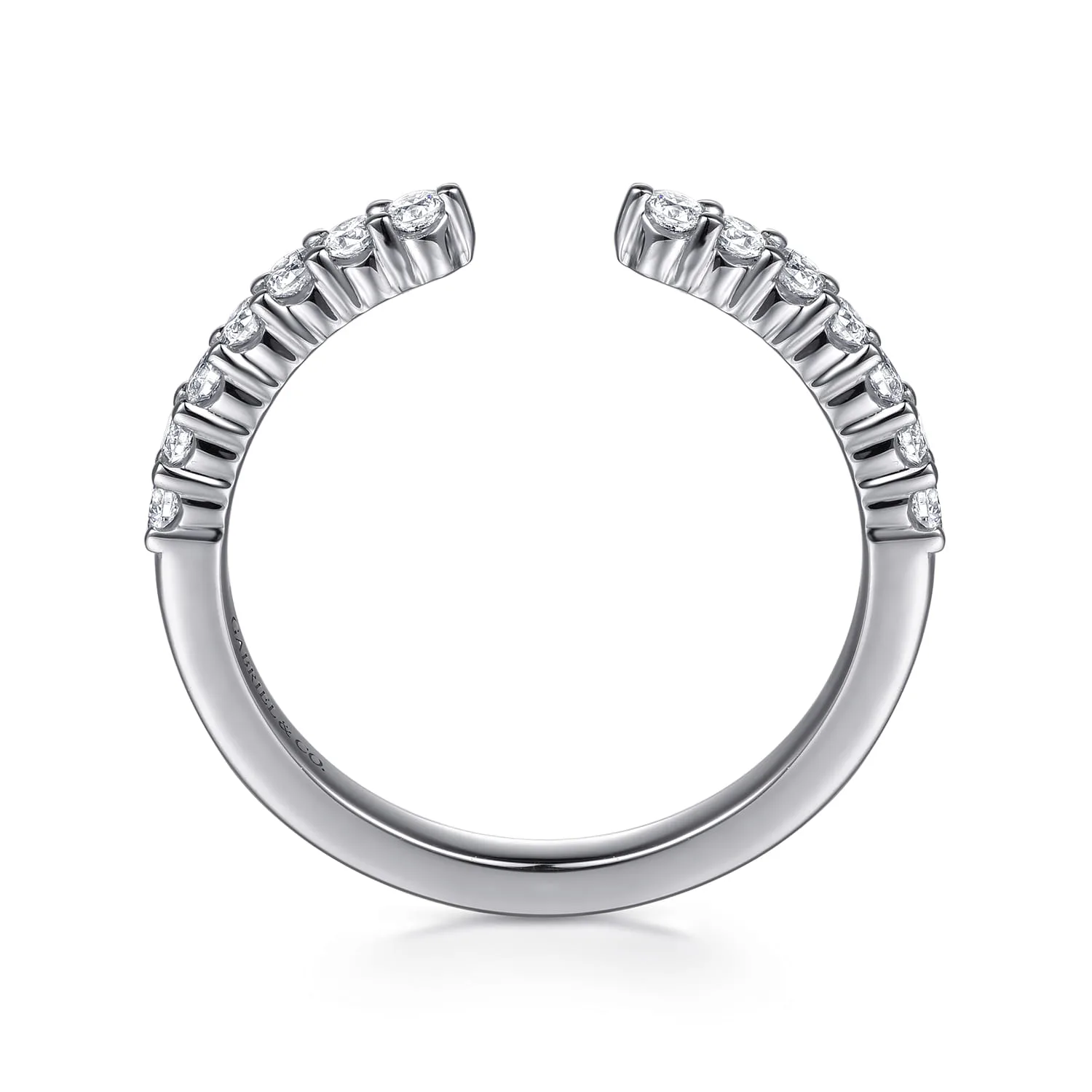 Prong Setting Open Diamond Anniversary Band in 14K White Gold, photograph 2
