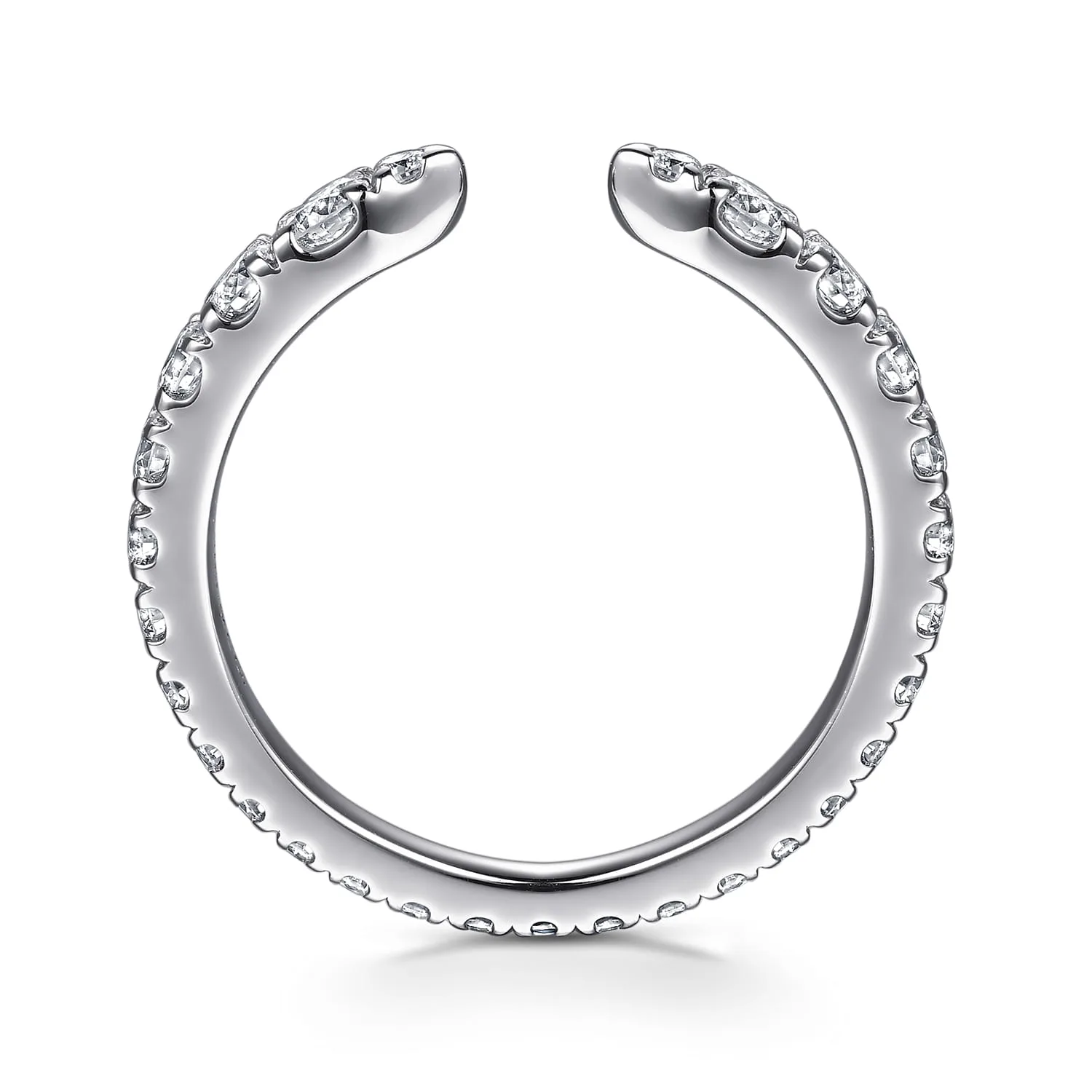 French Pave Open Diamond Eternity Band in 14K White Gold, photograph 2