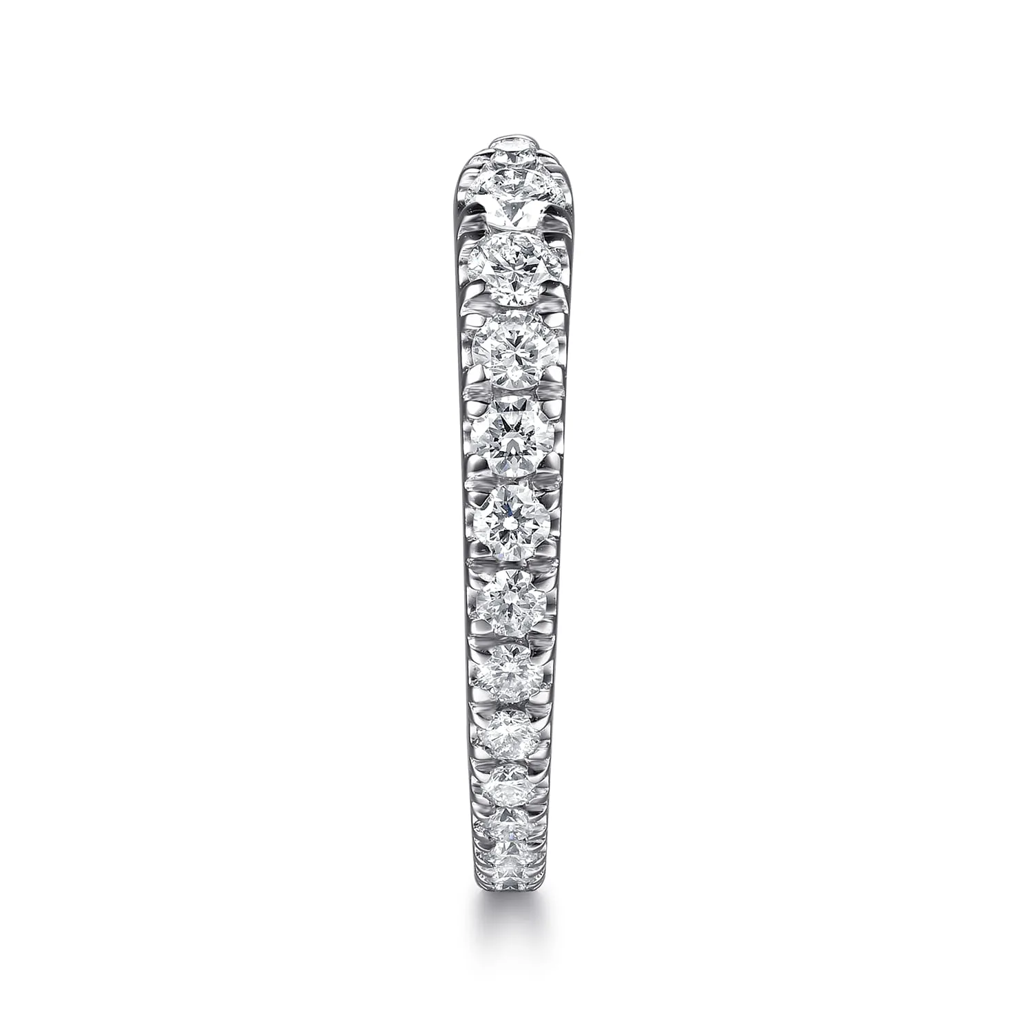 French Pave Open Diamond Eternity Band in 14K White Gold, photograph 4
