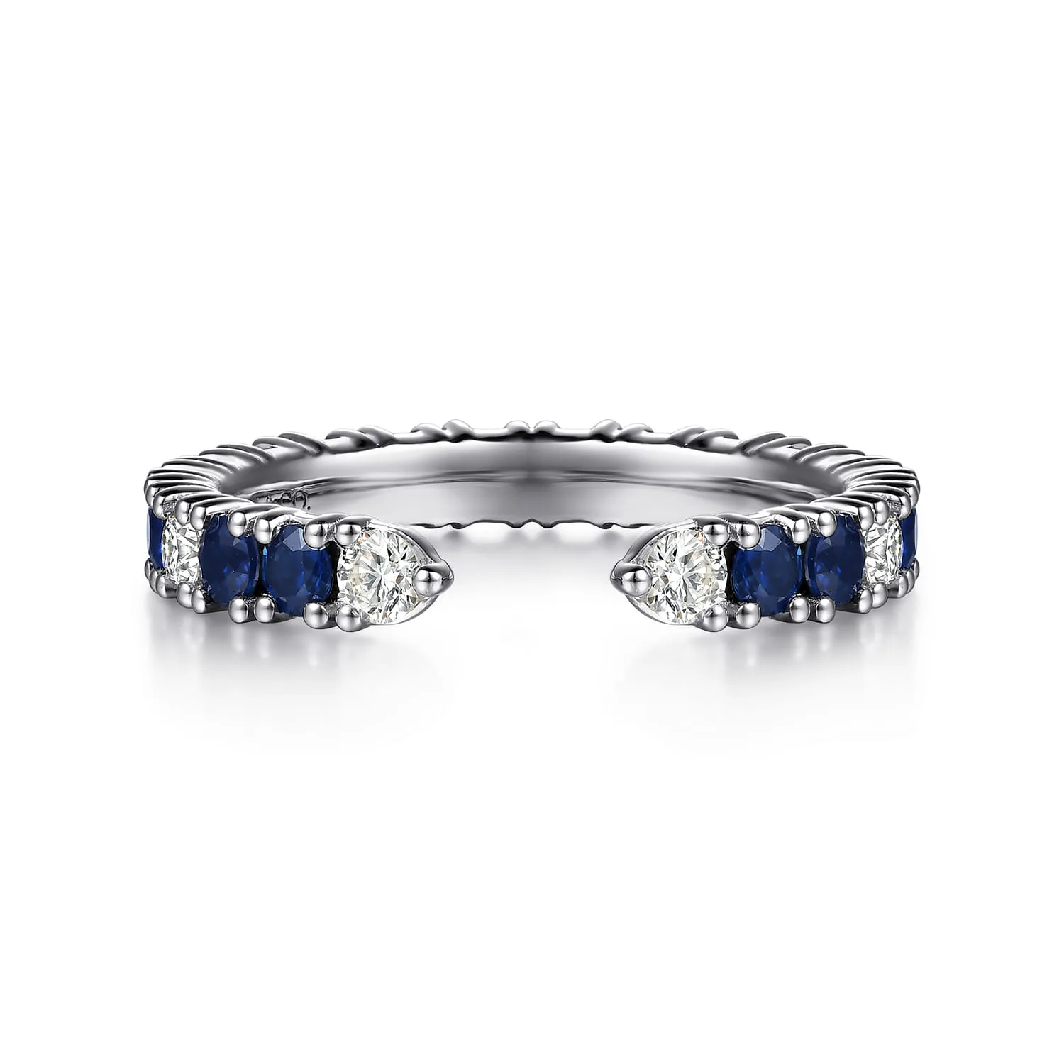 Prong Setting Open Diamond and Sapphire Eternity Band