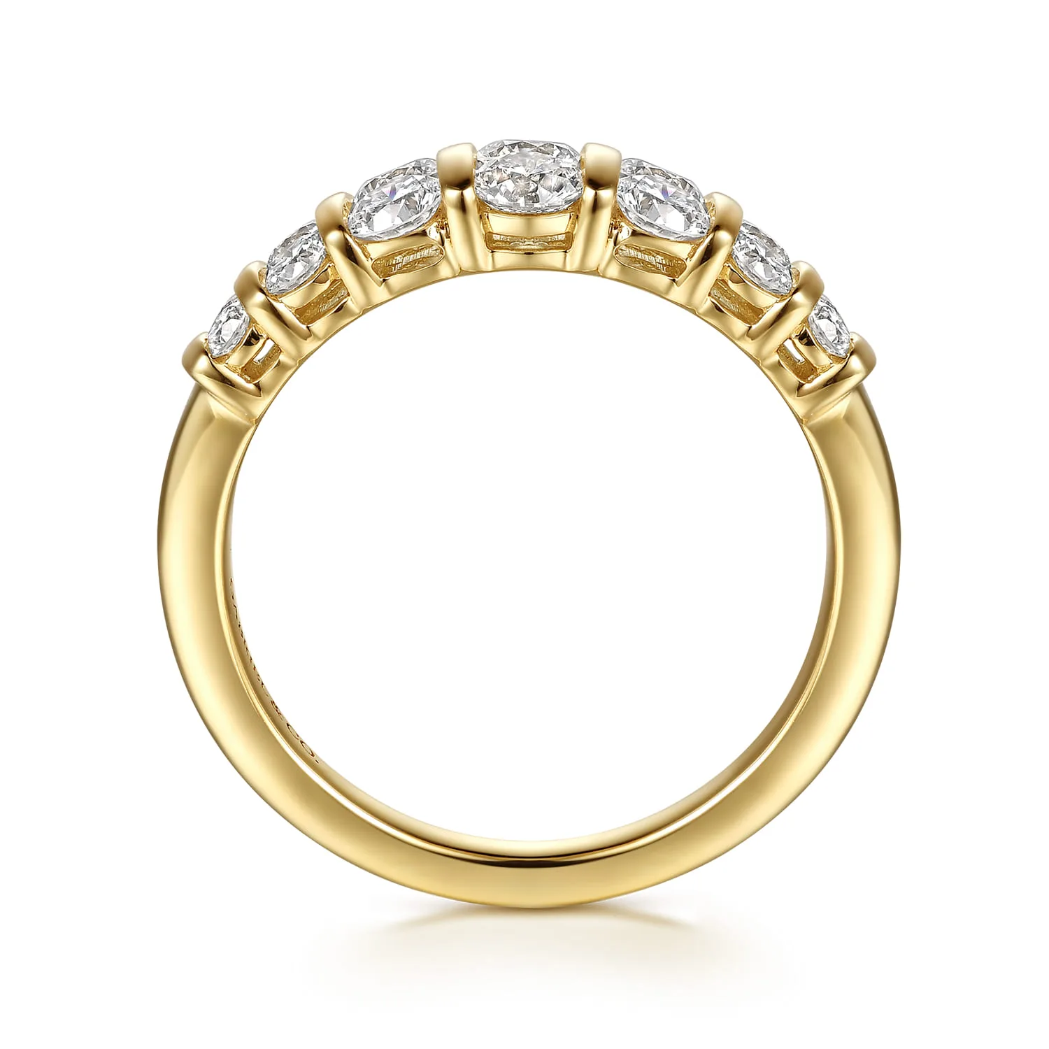 Bar Set Diamond Anniversary Band in 14K Yellow Gold, photograph 2