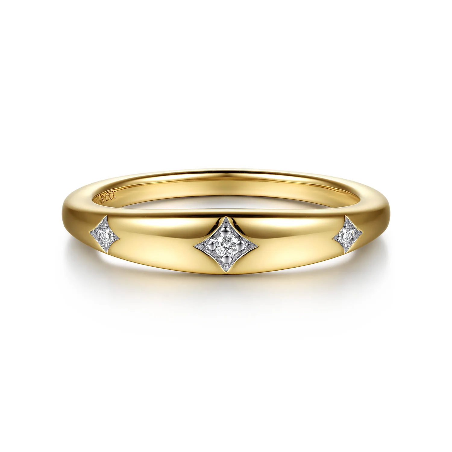 Beads Setting Diamond Anniversary Band in 14K Yellow Gold
