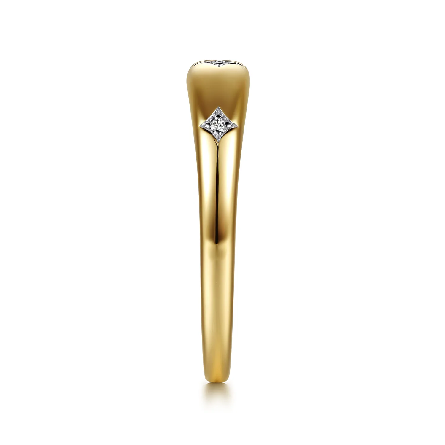 Beads Setting Diamond Anniversary Band in 14K Yellow Gold, photograph 4
