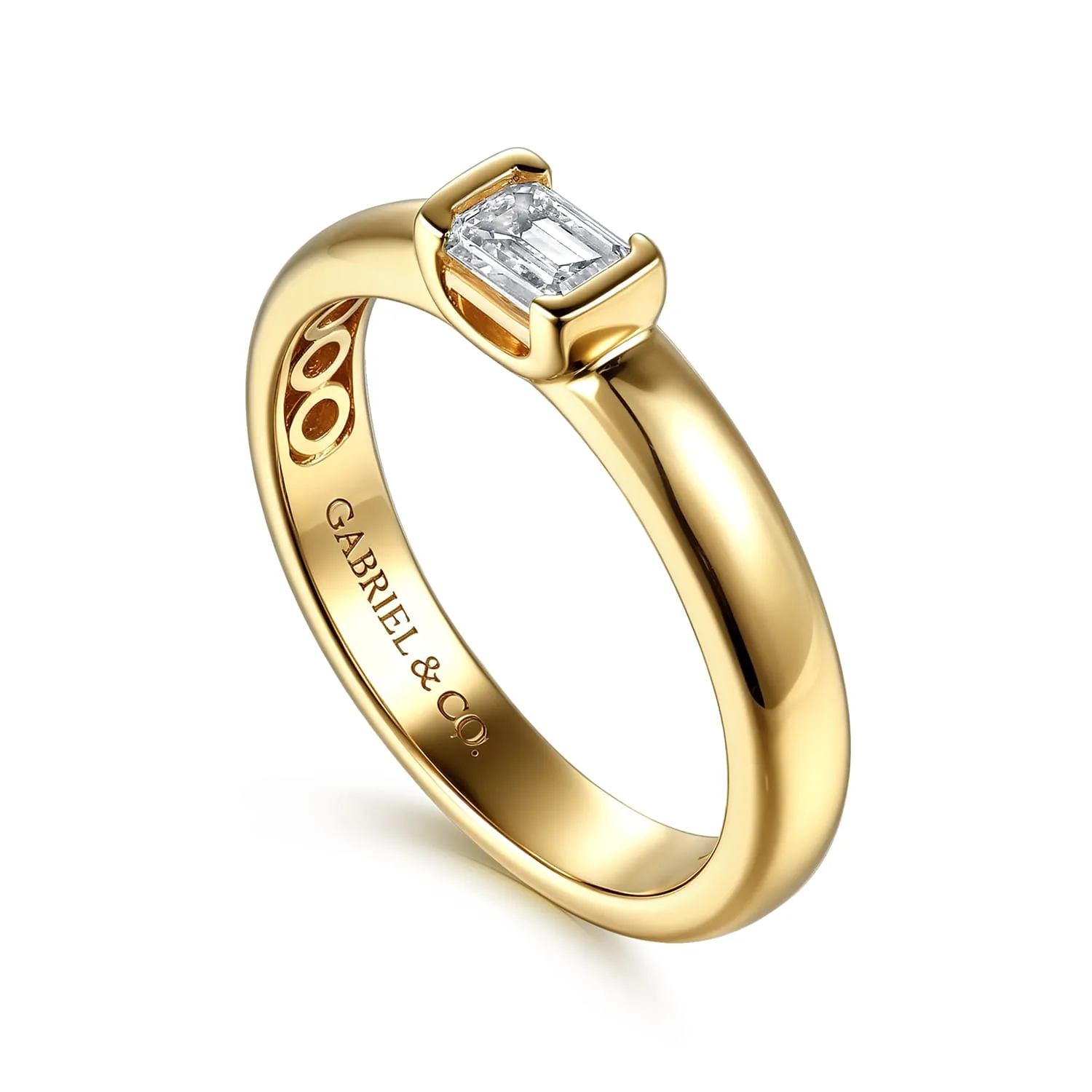 Channel Set Diamond Anniversary Band in 14K Yellow Gold, photograph 3