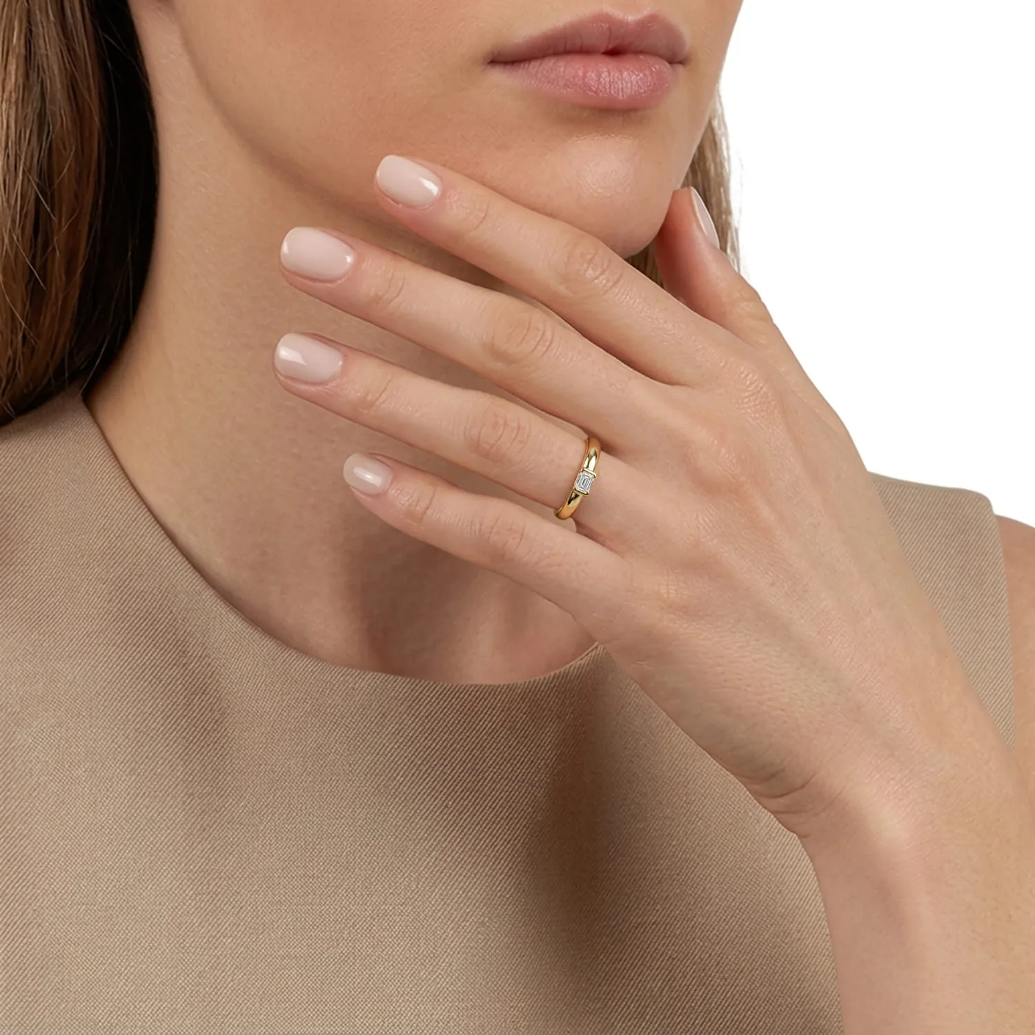 Channel Set Diamond Anniversary Band in 14K Yellow Gold, photograph 5