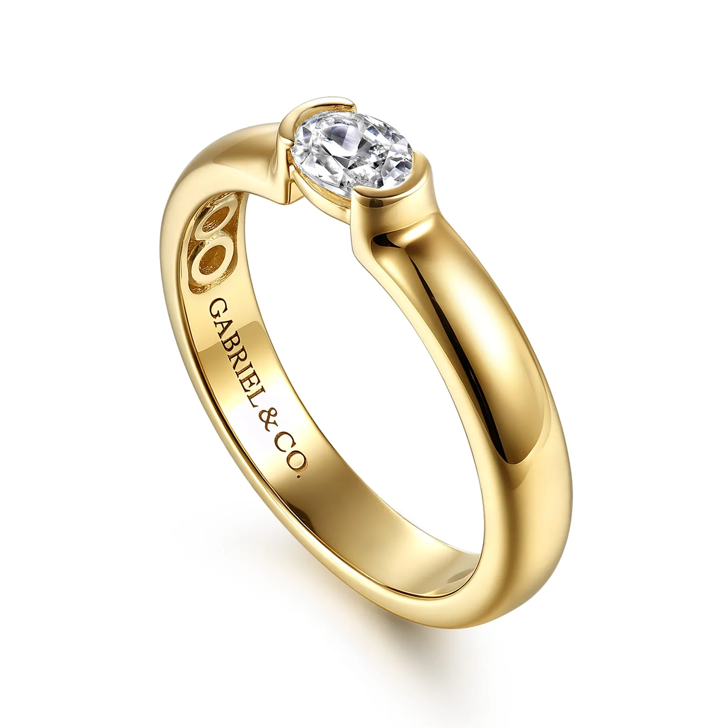 Channel Set Diamond Anniversary Band in 14K Yellow Gold, photograph 3