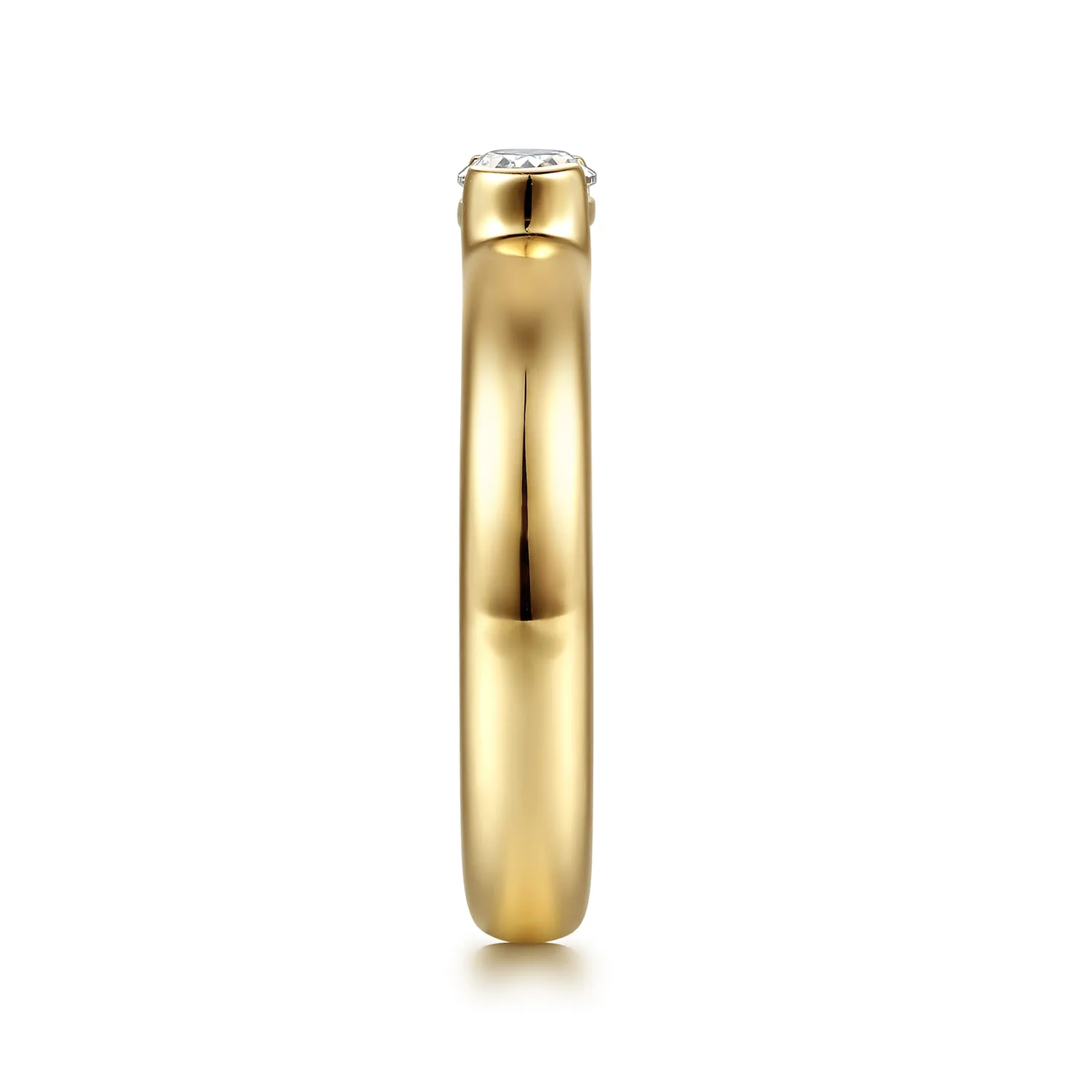 Channel Set Diamond Anniversary Band in 14K Yellow Gold, photograph 4