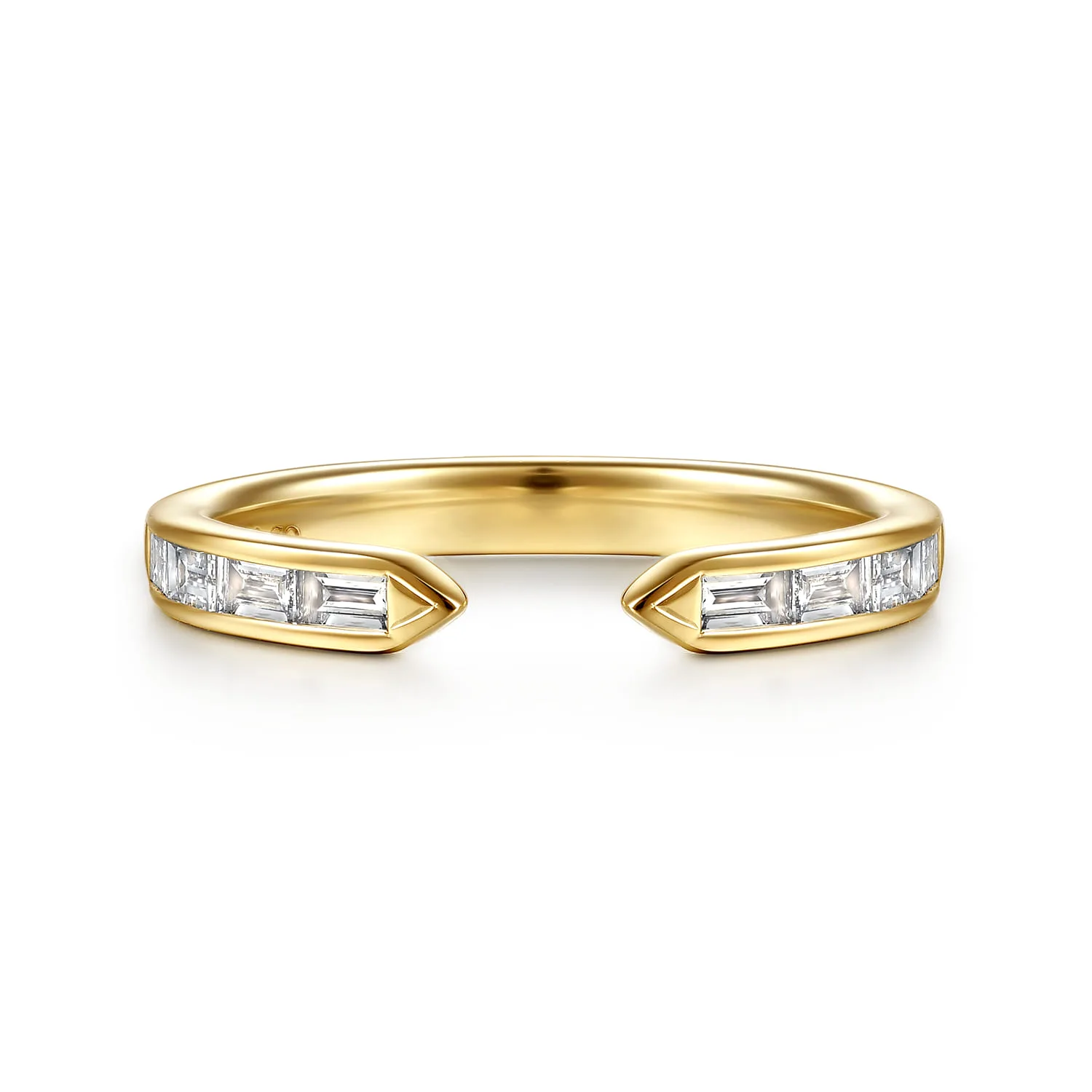 Channel Set Baguette Diamond Open Anniversary Band