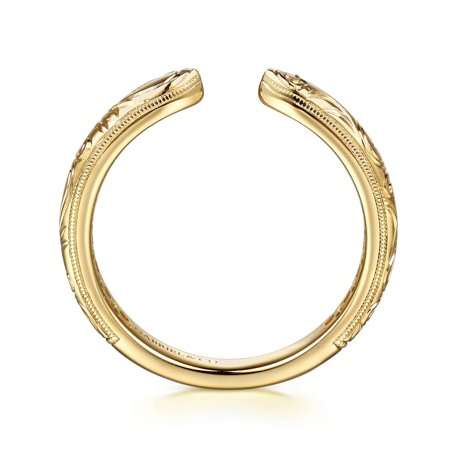 Vintage Inspired Open Anniversary Band in 14K Yellow Gold, photograph 2