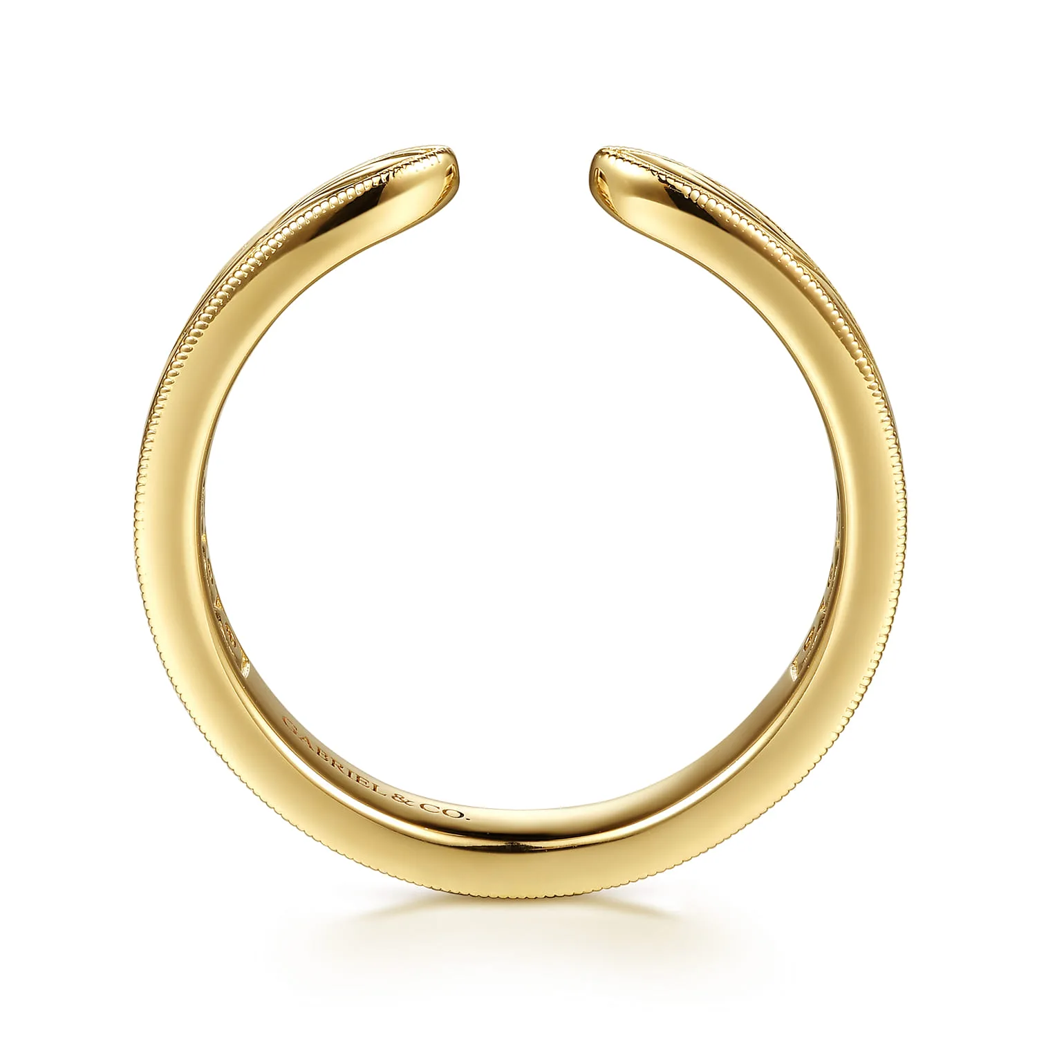 Vintage Inspired Open Anniversary Band in 14K Yellow Gold, photograph 2