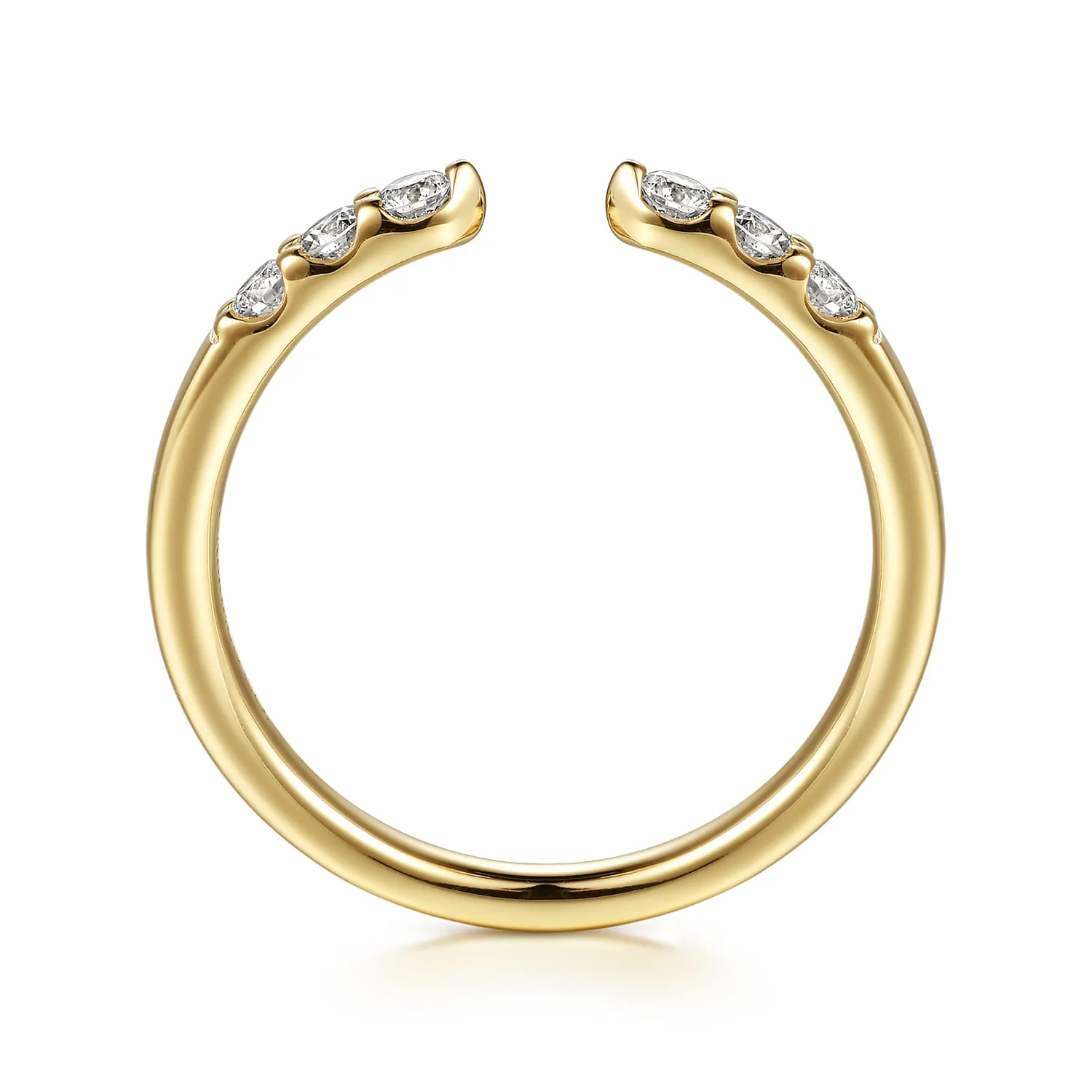 Tiger Claw Diamond Open Anniversary Band in 14K Yellow Gold, photograph 2