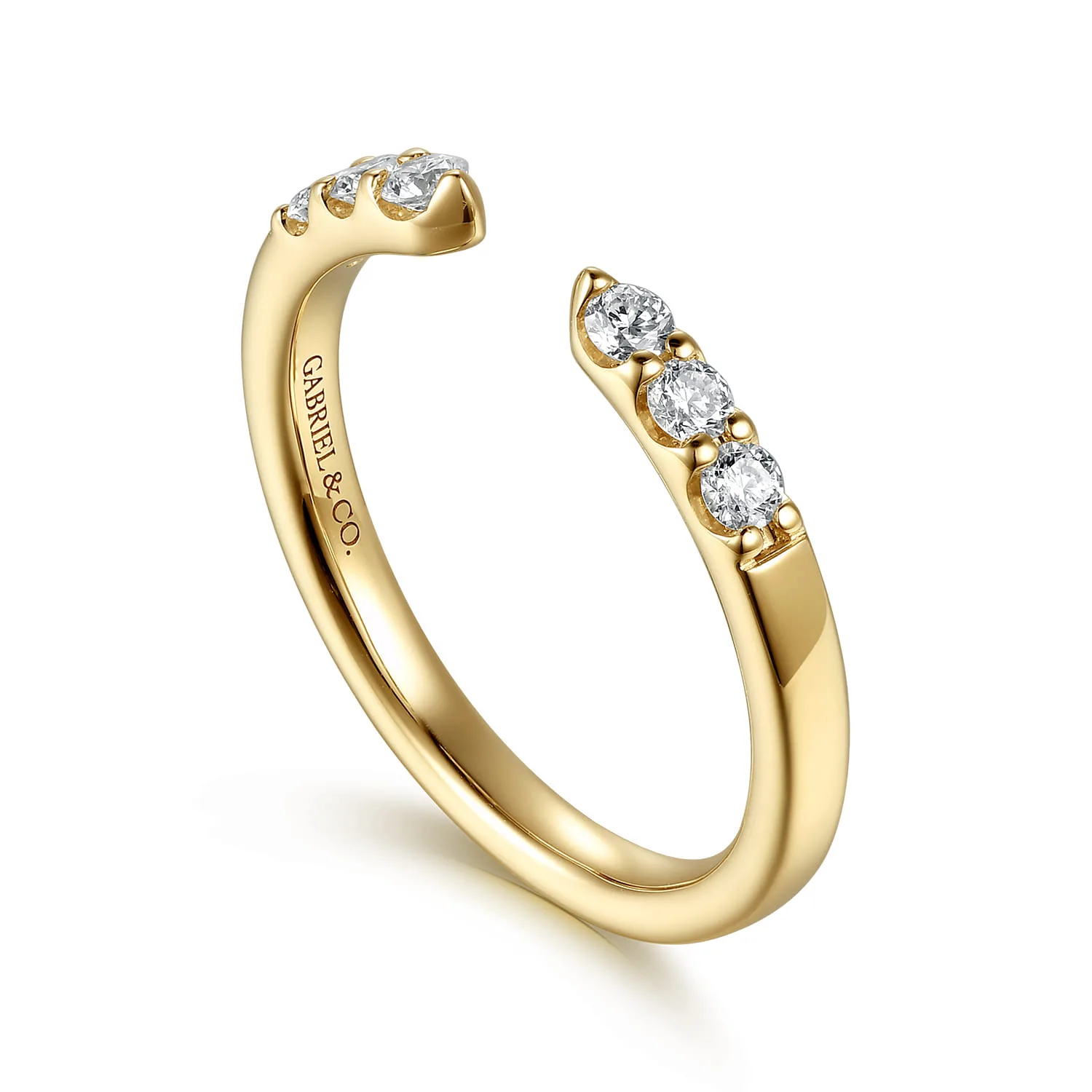 Tiger Claw Diamond Open Anniversary Band in 14K Yellow Gold, photograph 3