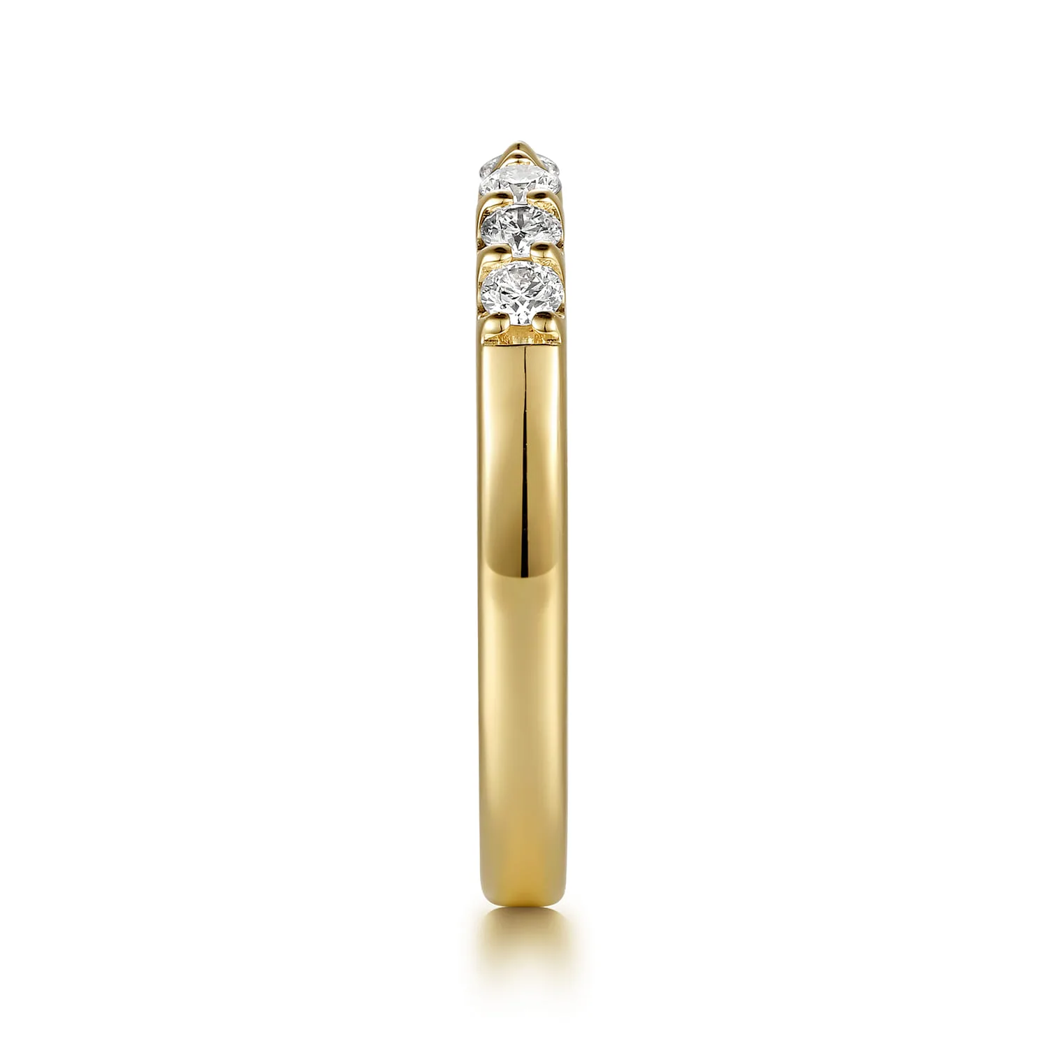 Tiger Claw Diamond Open Anniversary Band in 14K Yellow Gold, photograph 4