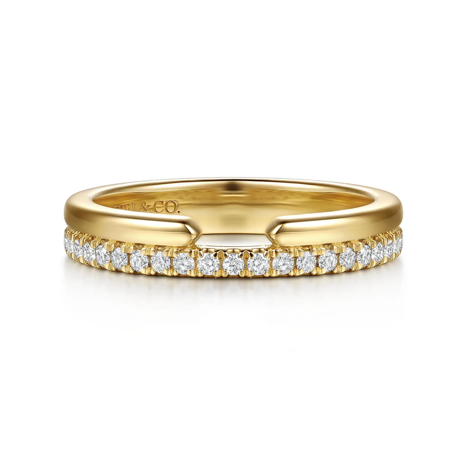 French Pave Diamond Open Anniversary Band