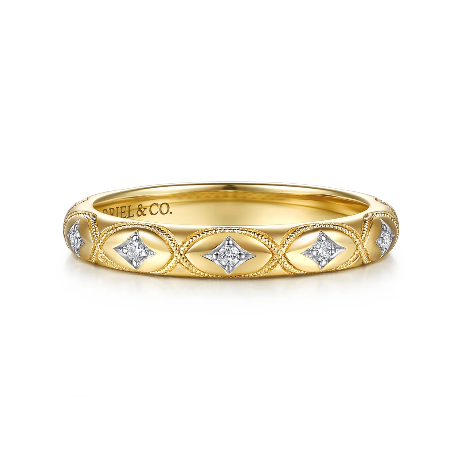 Vintage Inspired Prong Setting Diamond Anniversary Band